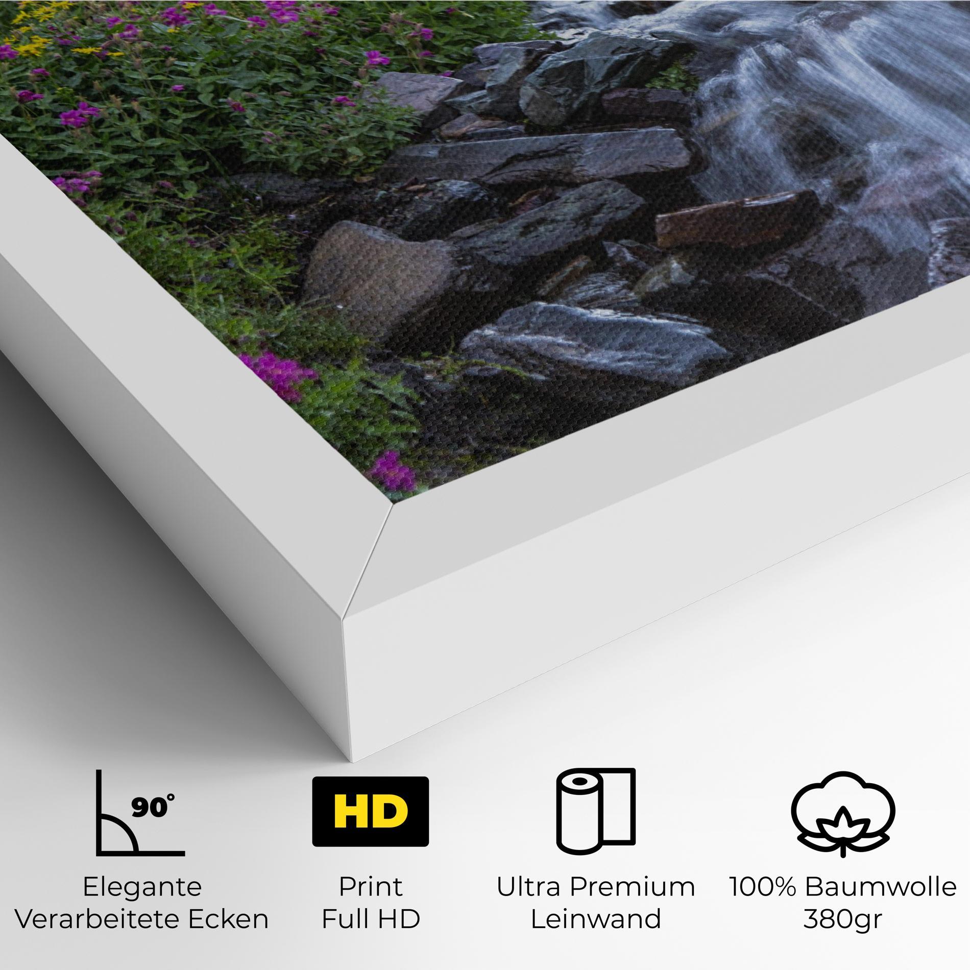 Leinwandbild Purple Field Waterfall mockup 4