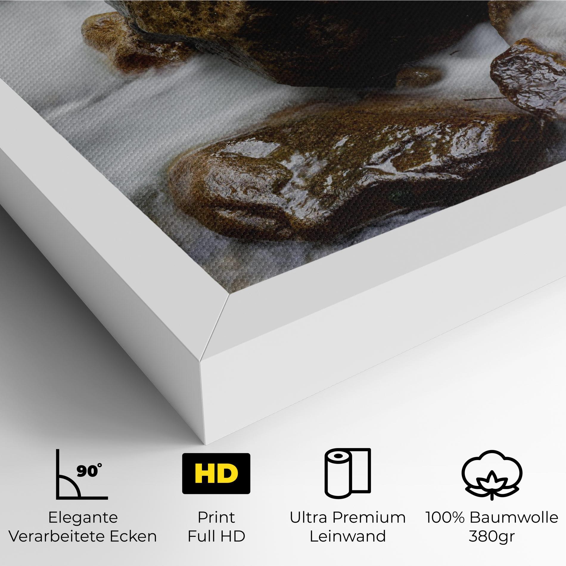 Leinwandbild Shiny Rocks Waterfall mockup 4