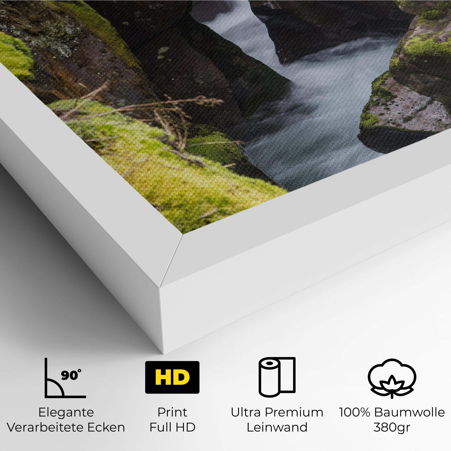 Leinwandbild Water Falling Forest mockup 4