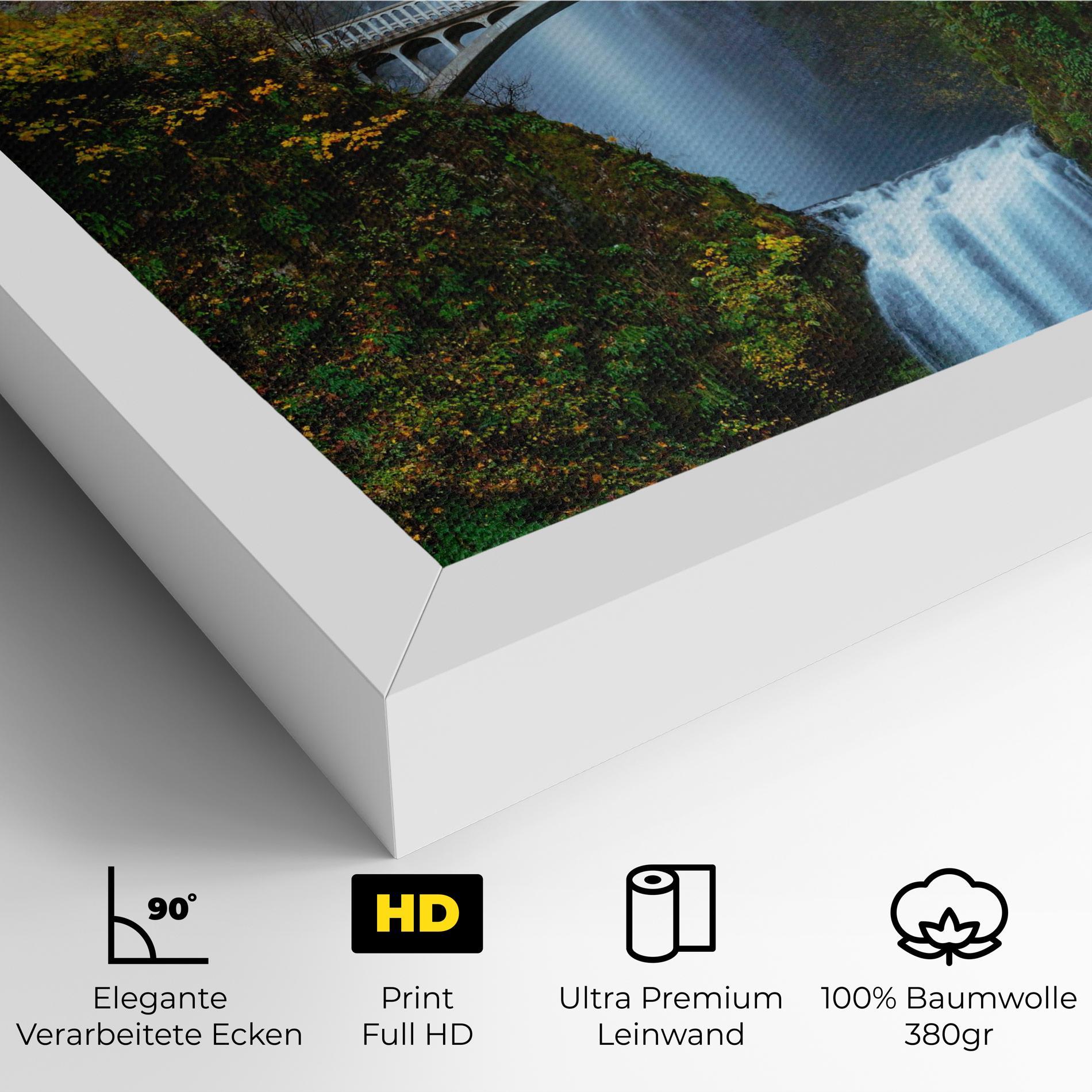 Leinwandbild Yellow Leaves Bridge mockup 4