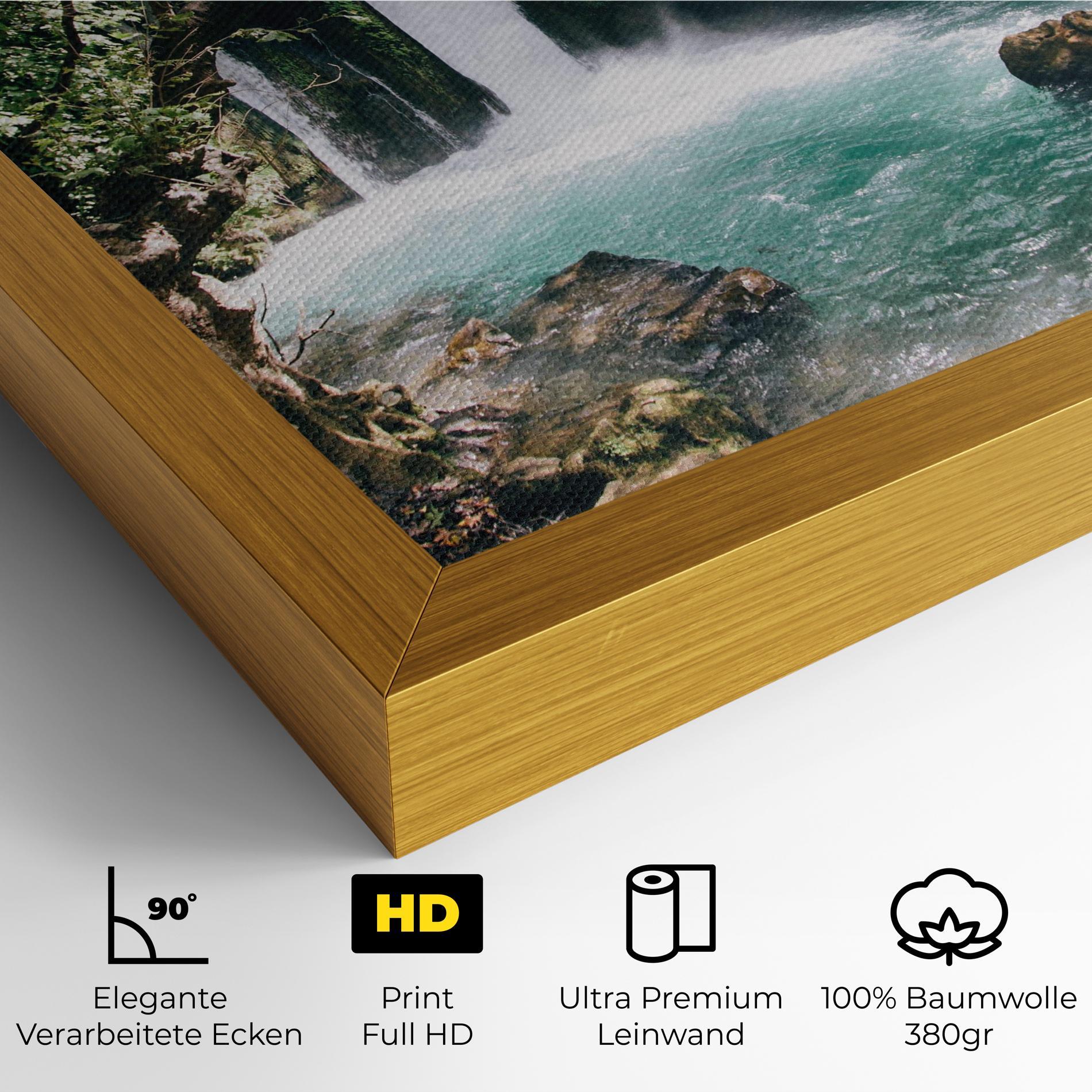 Leinwandbild Beautiful Blue Waterfall mockup 4