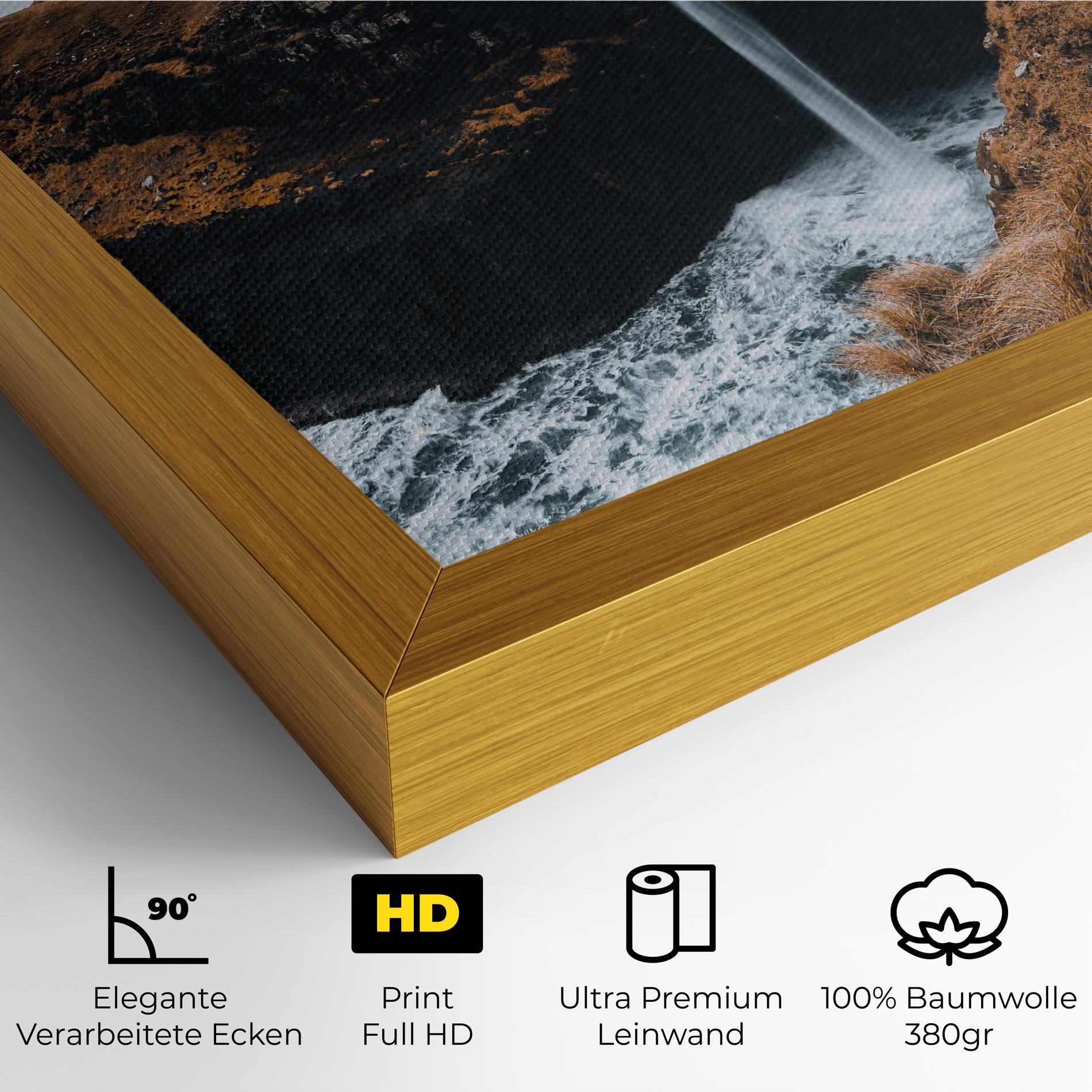Leinwandbild Black Houses Waterfall mockup 4
