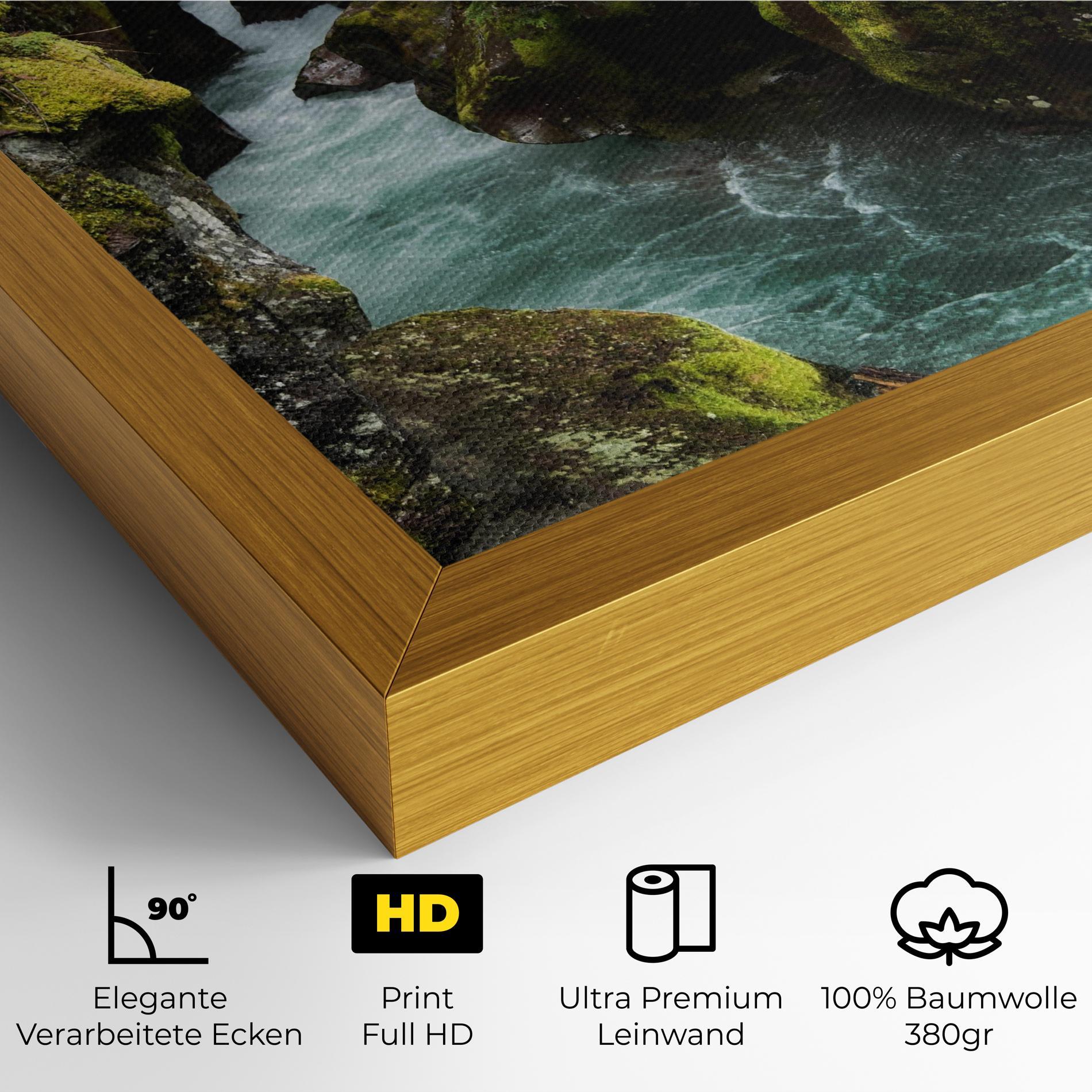 Leinwandbild Blue Majestic Waterfall mockup 4