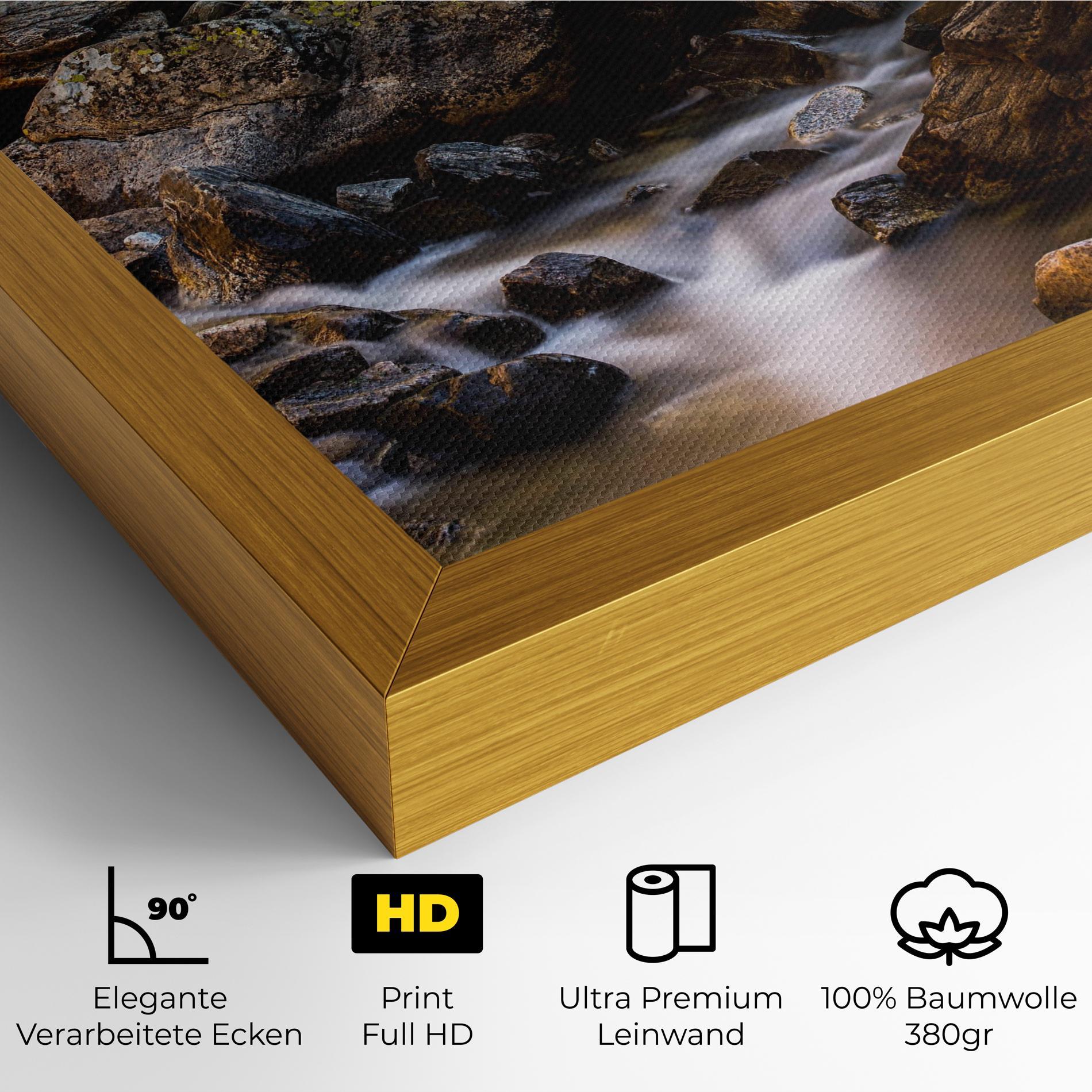 Leinwandbild Nature Rocks Waterfall mockup 4