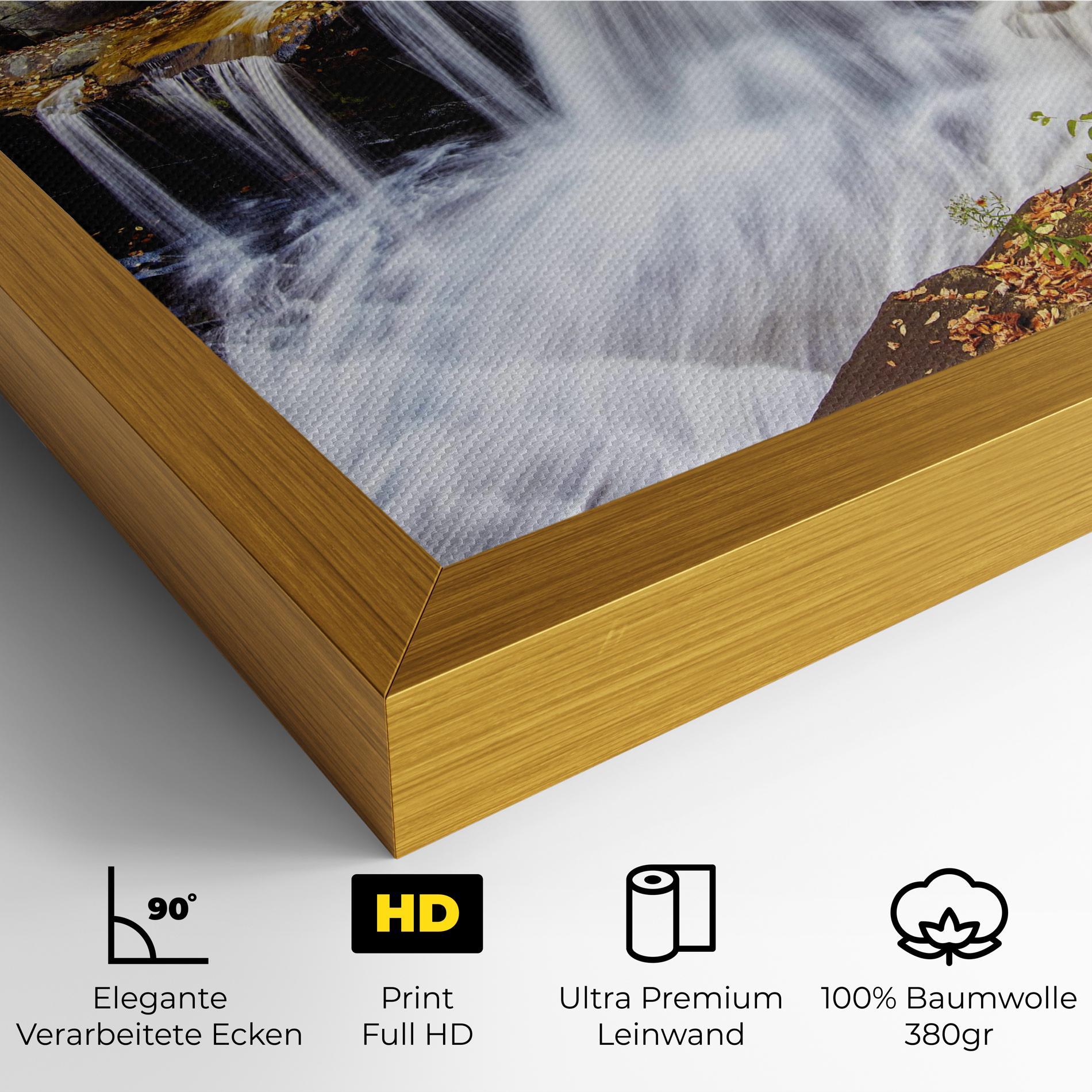 Leinwandbild Pretty Autumn Waterfall mockup 4