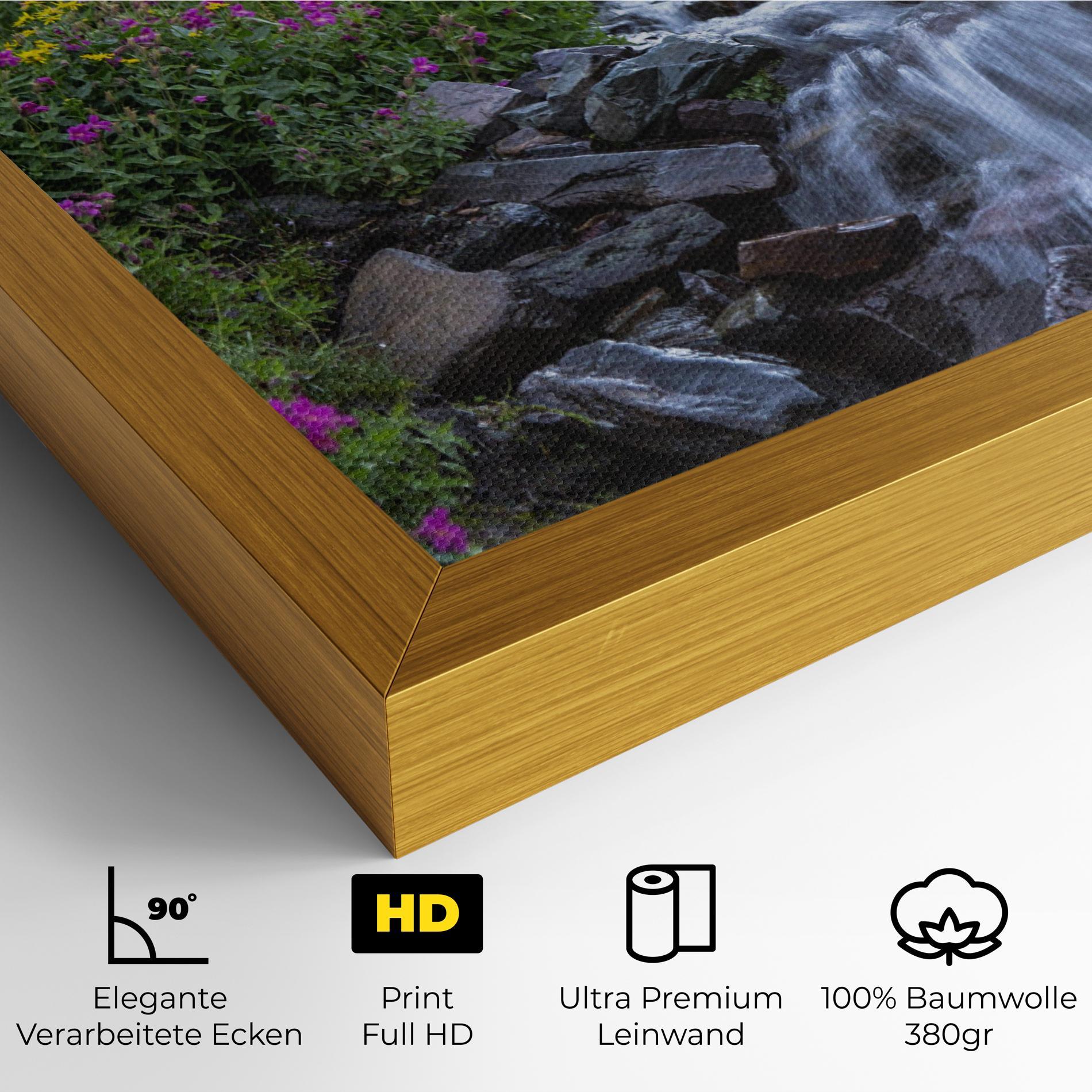 Leinwandbild Purple Field Waterfall mockup 4