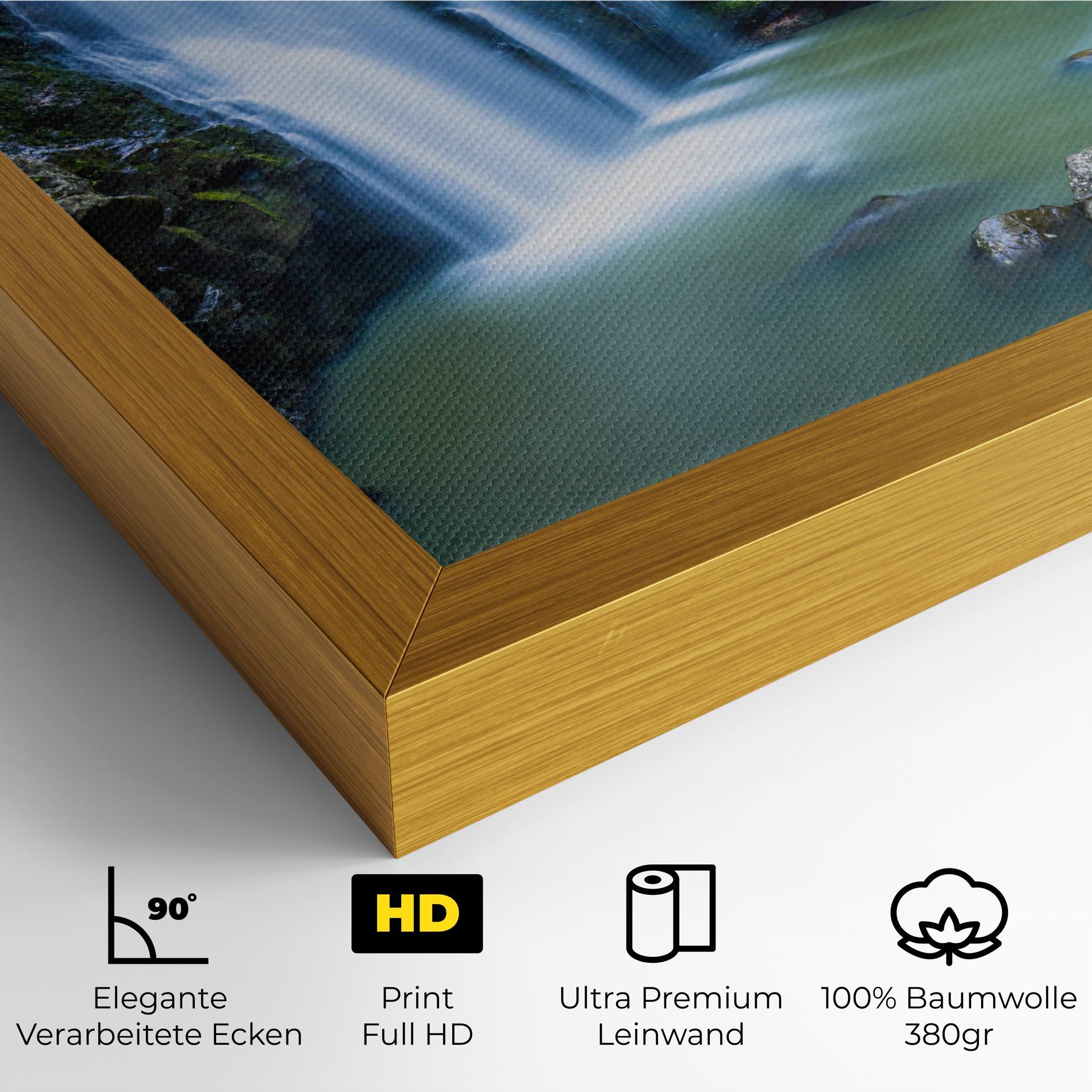 Leinwandbild Swimming In Waterfall mockup 4