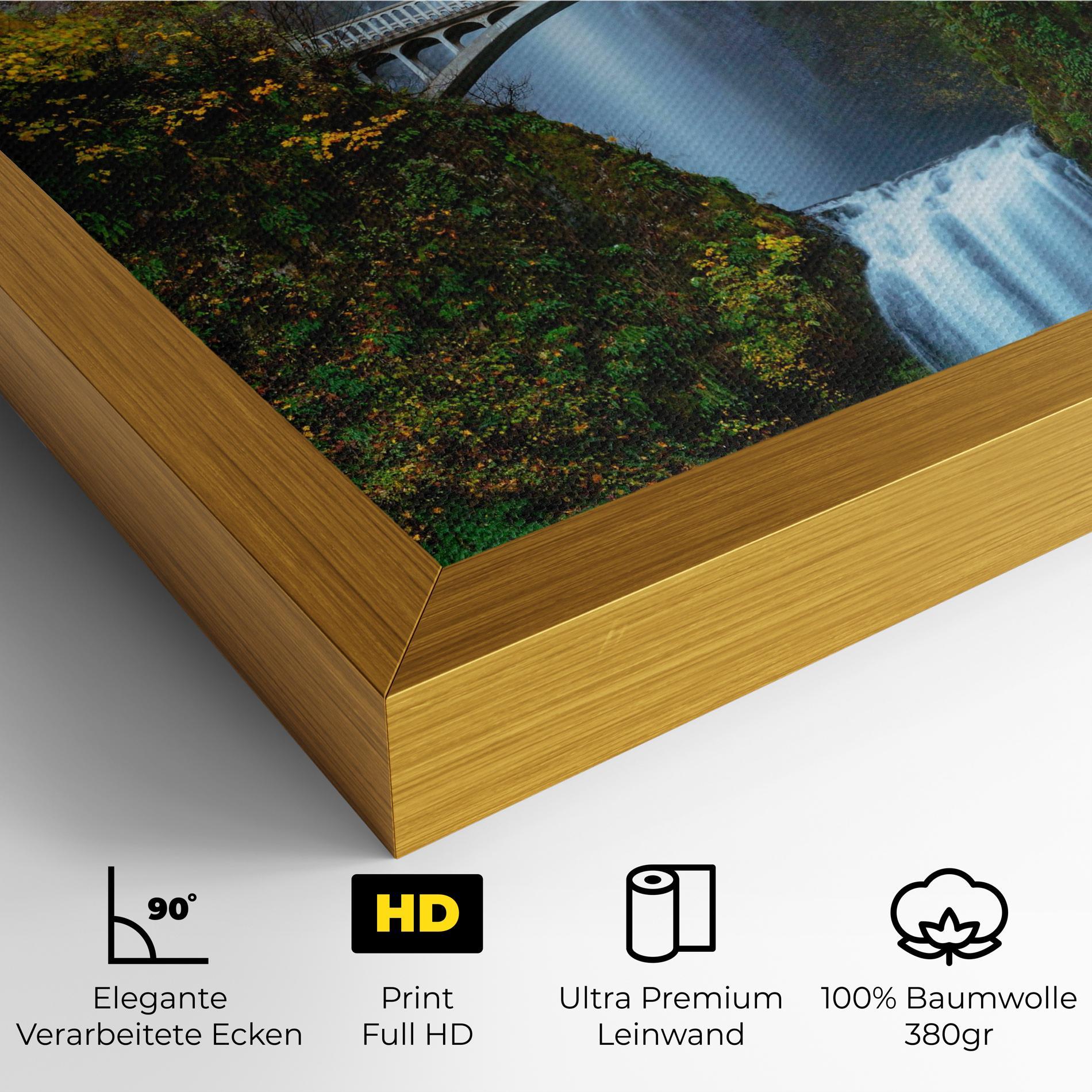 Leinwandbild Yellow Leaves Bridge mockup 4