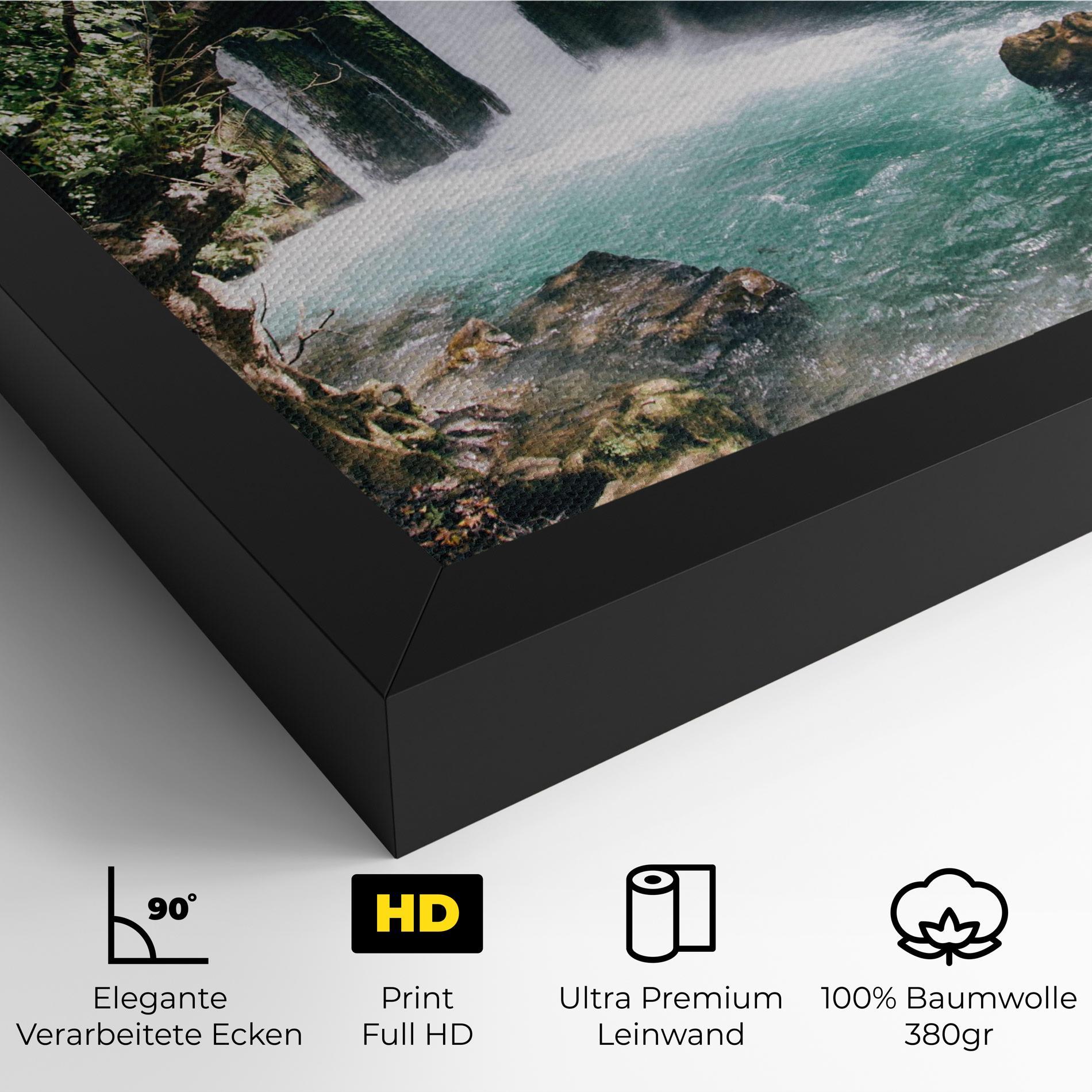 Leinwandbild Beautiful Blue Waterfall mockup 4