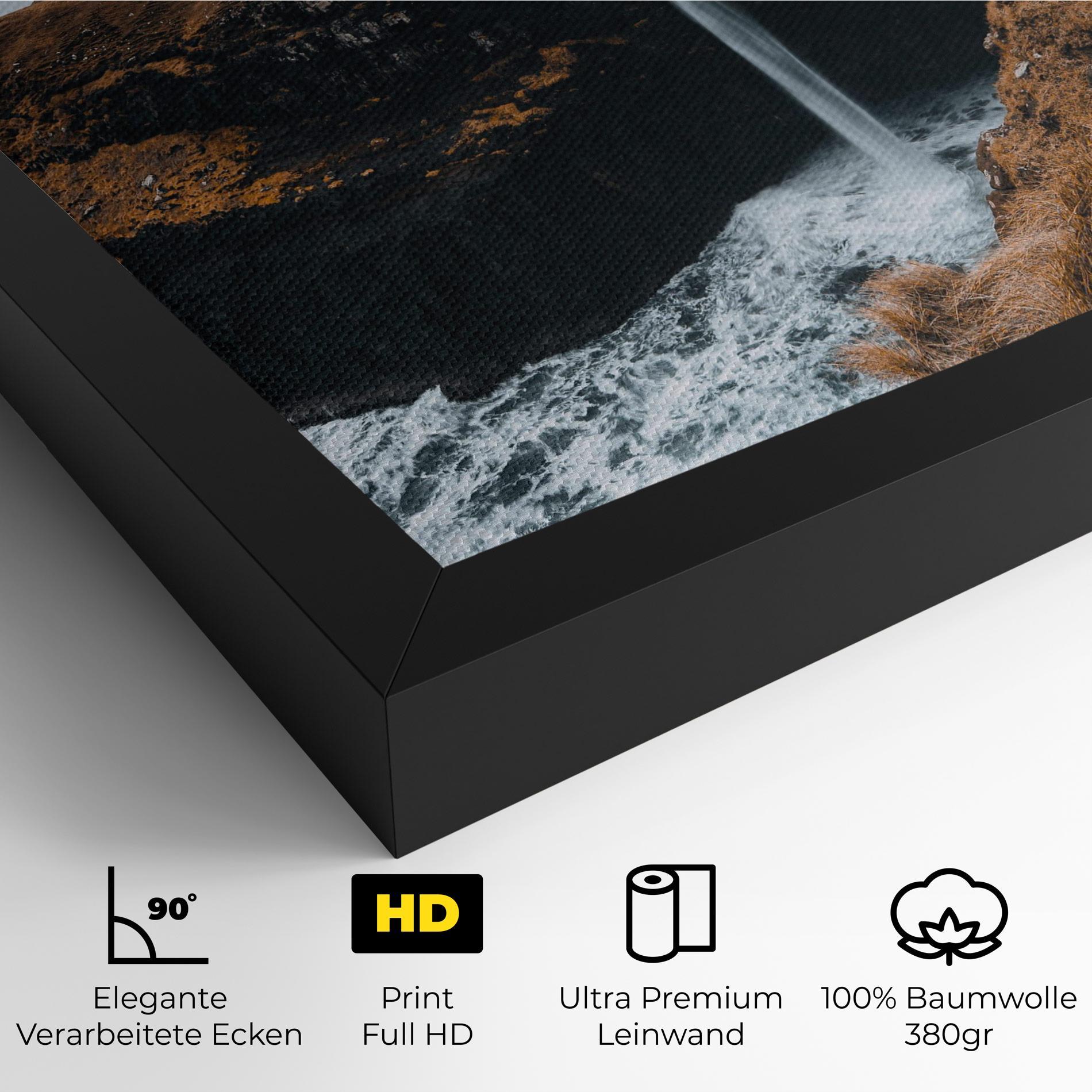Leinwandbild Black Houses Waterfall mockup 4