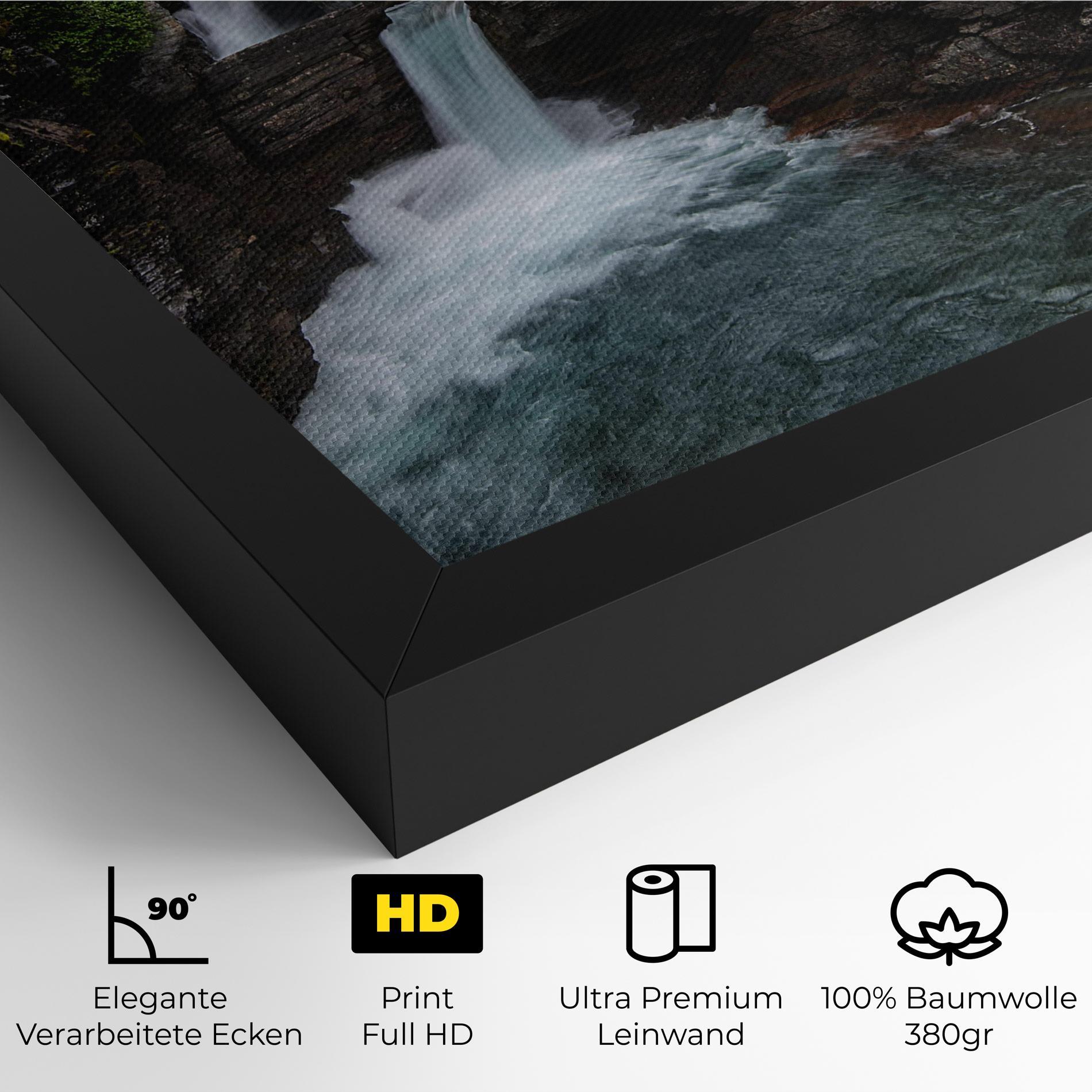 Leinwandbild Majestic Forest Waterfall mockup 4