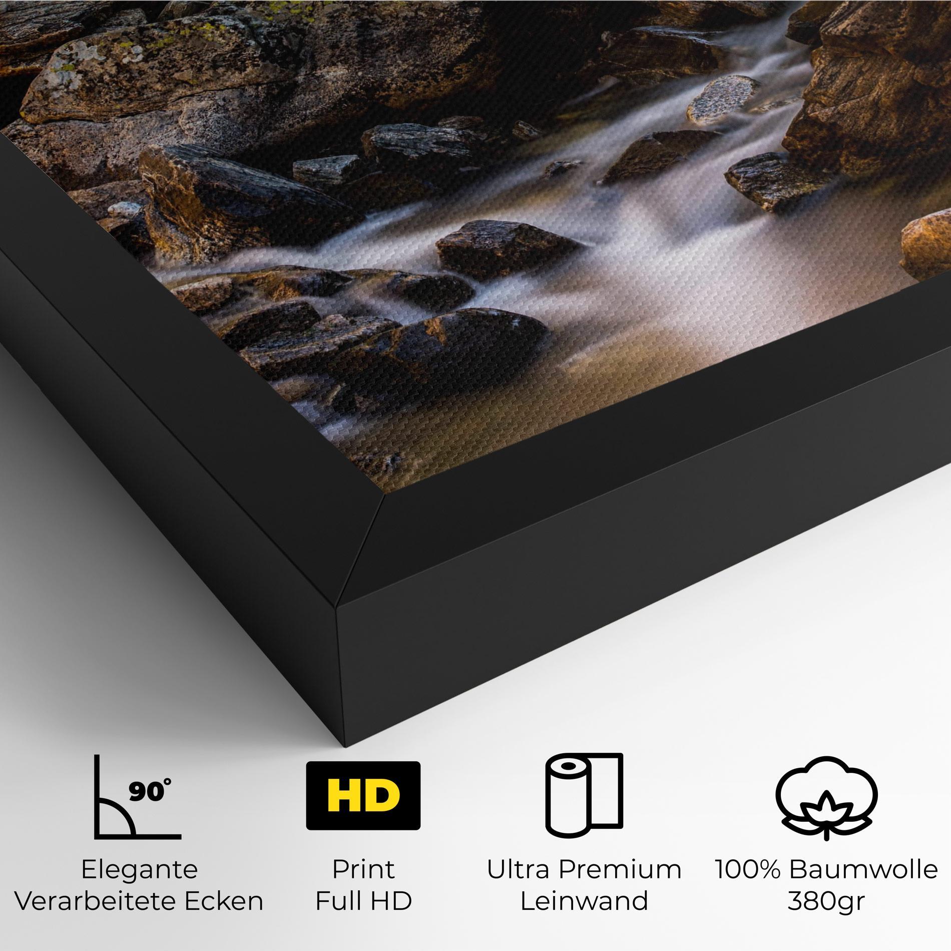 Leinwandbild Nature Rocks Waterfall mockup 4