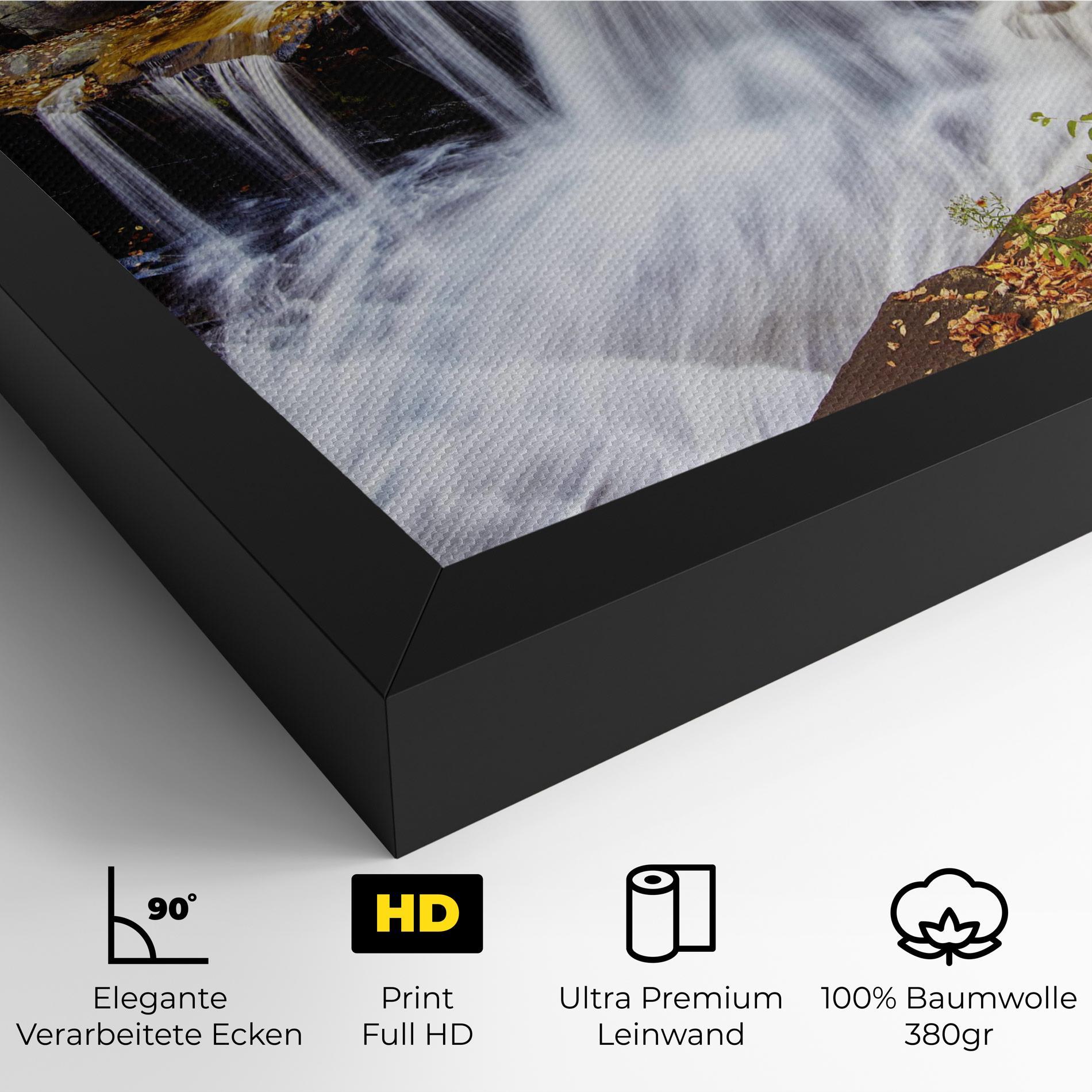 Leinwandbild Pretty Autumn Waterfall mockup 4