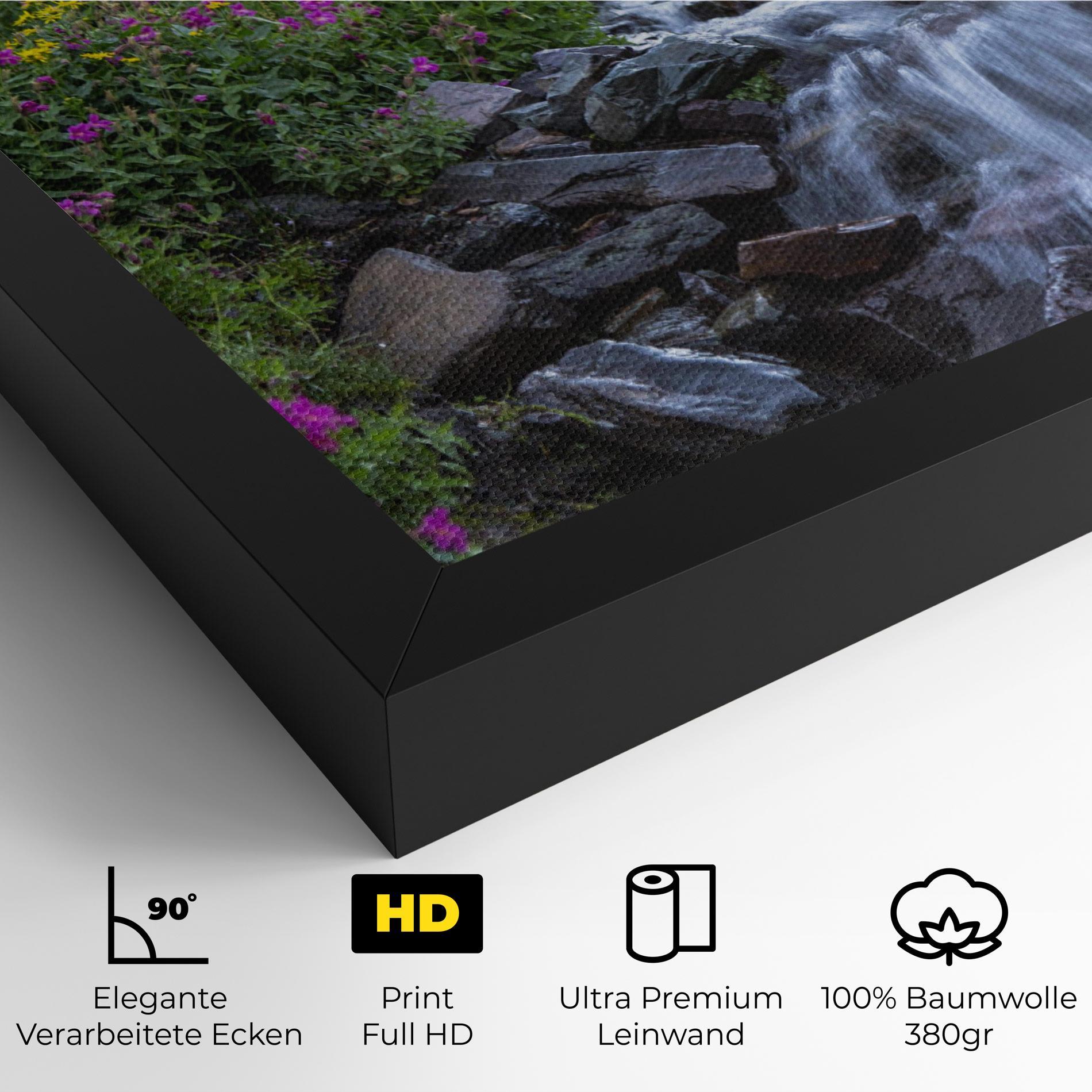 Leinwandbild Purple Field Waterfall mockup 4