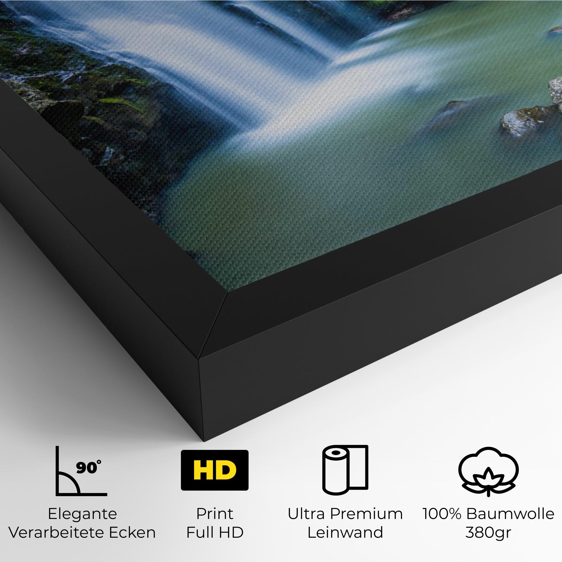 Leinwandbild Swimming In Waterfall mockup 4