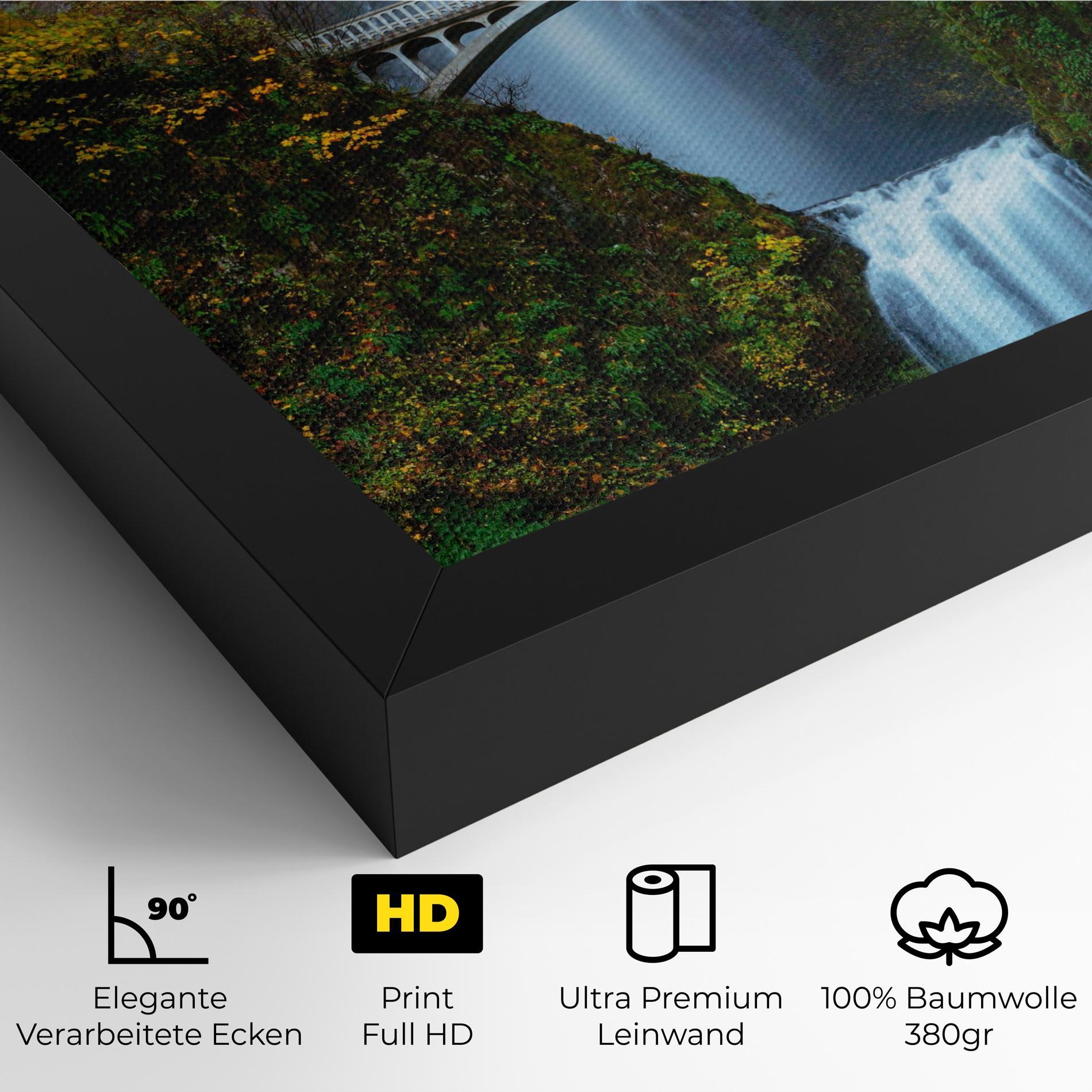 Leinwandbild Yellow Leaves Bridge mockup 4