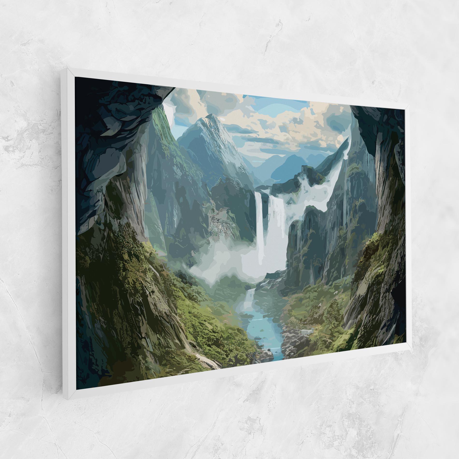 Leinwandbild Amazing Waterfall mockup 1