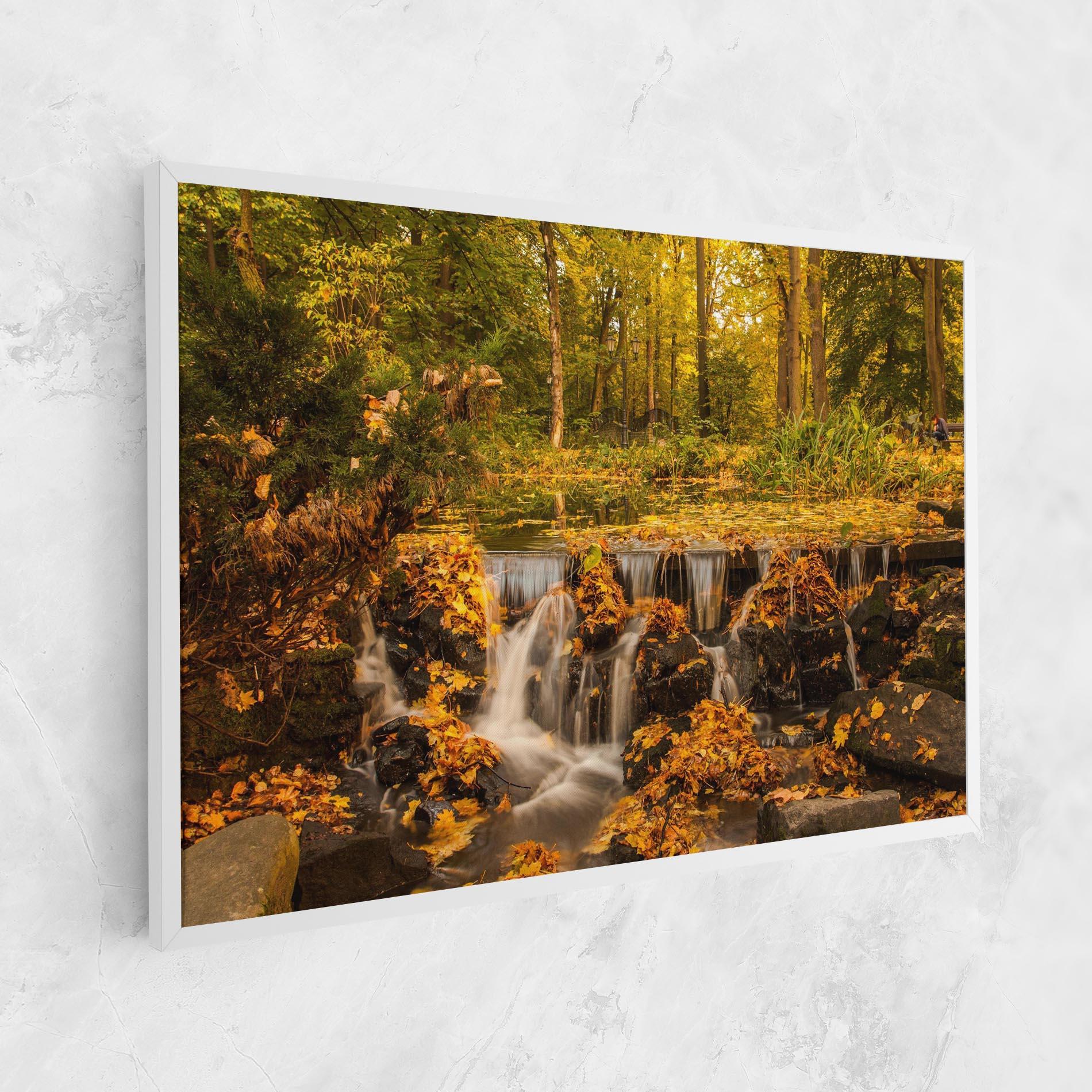 Leinwandbild Autumn Pretty Waterfall mockup 1
