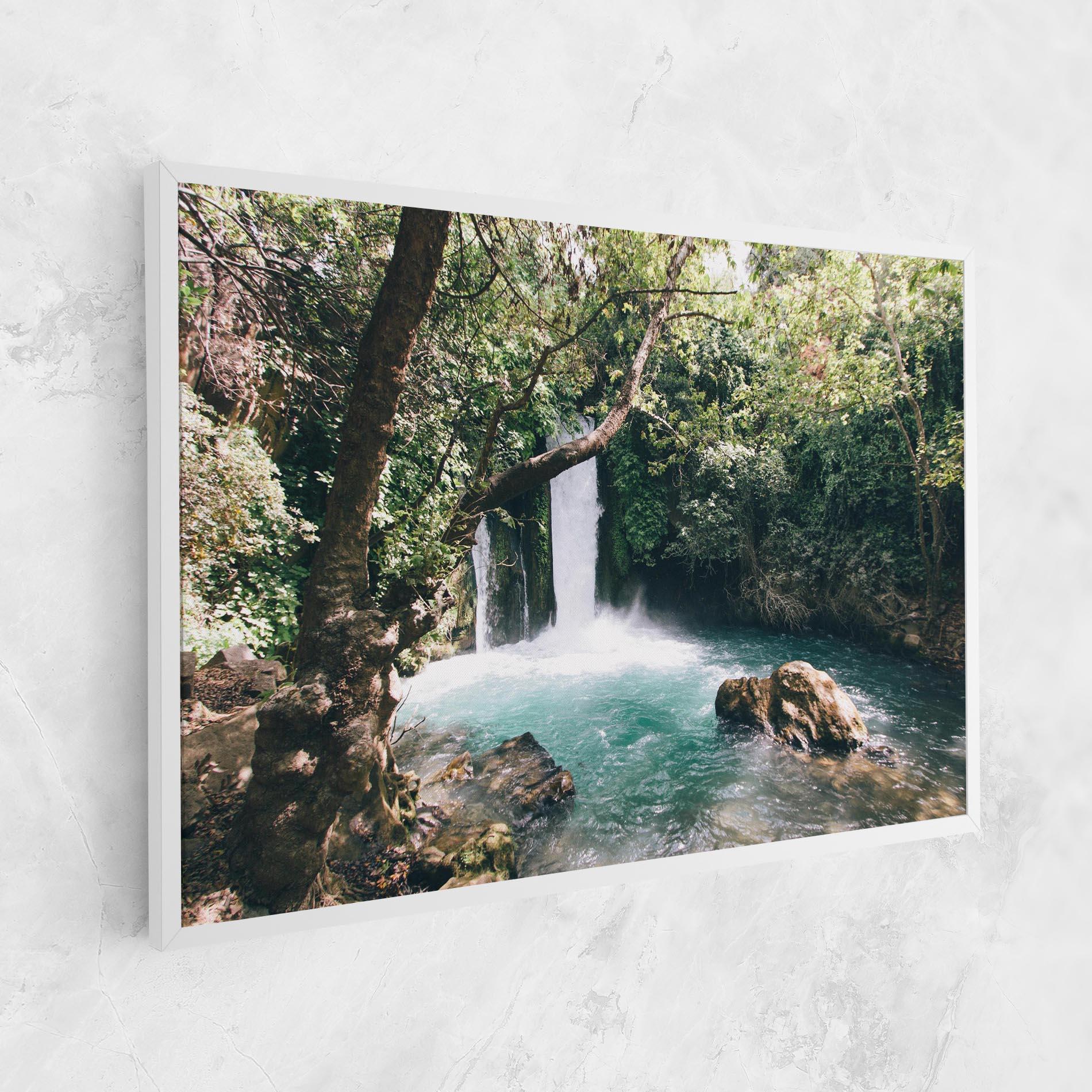 Leinwandbild Beautiful Blue Waterfall mockup 1