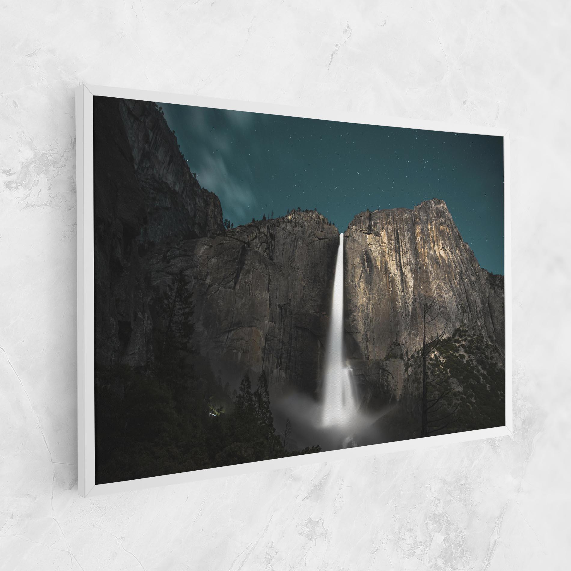 Leinwandbild Dark Blue Sky Waterfall mockup 1
