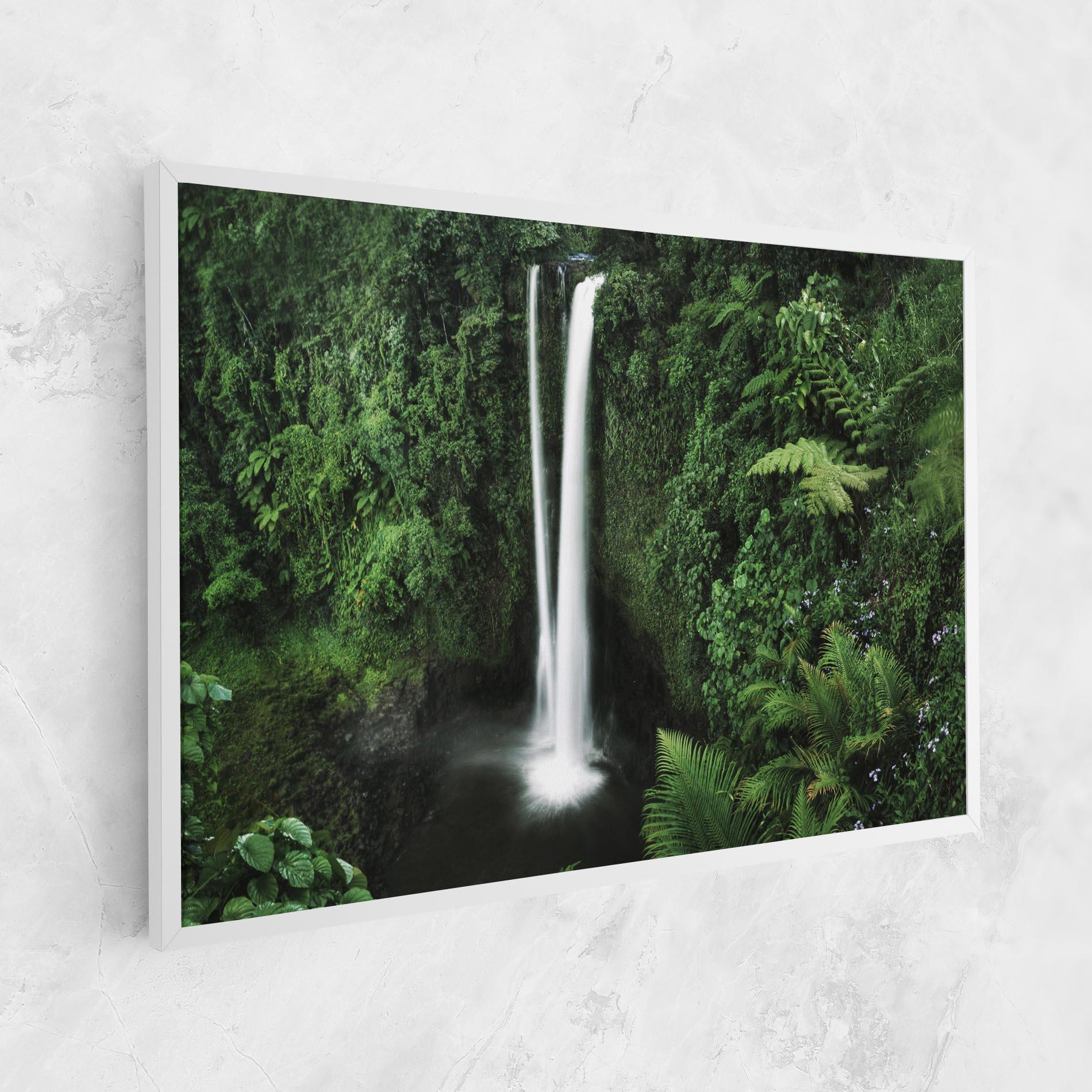 Leinwandbild Green Nature Waterfall mockup 1