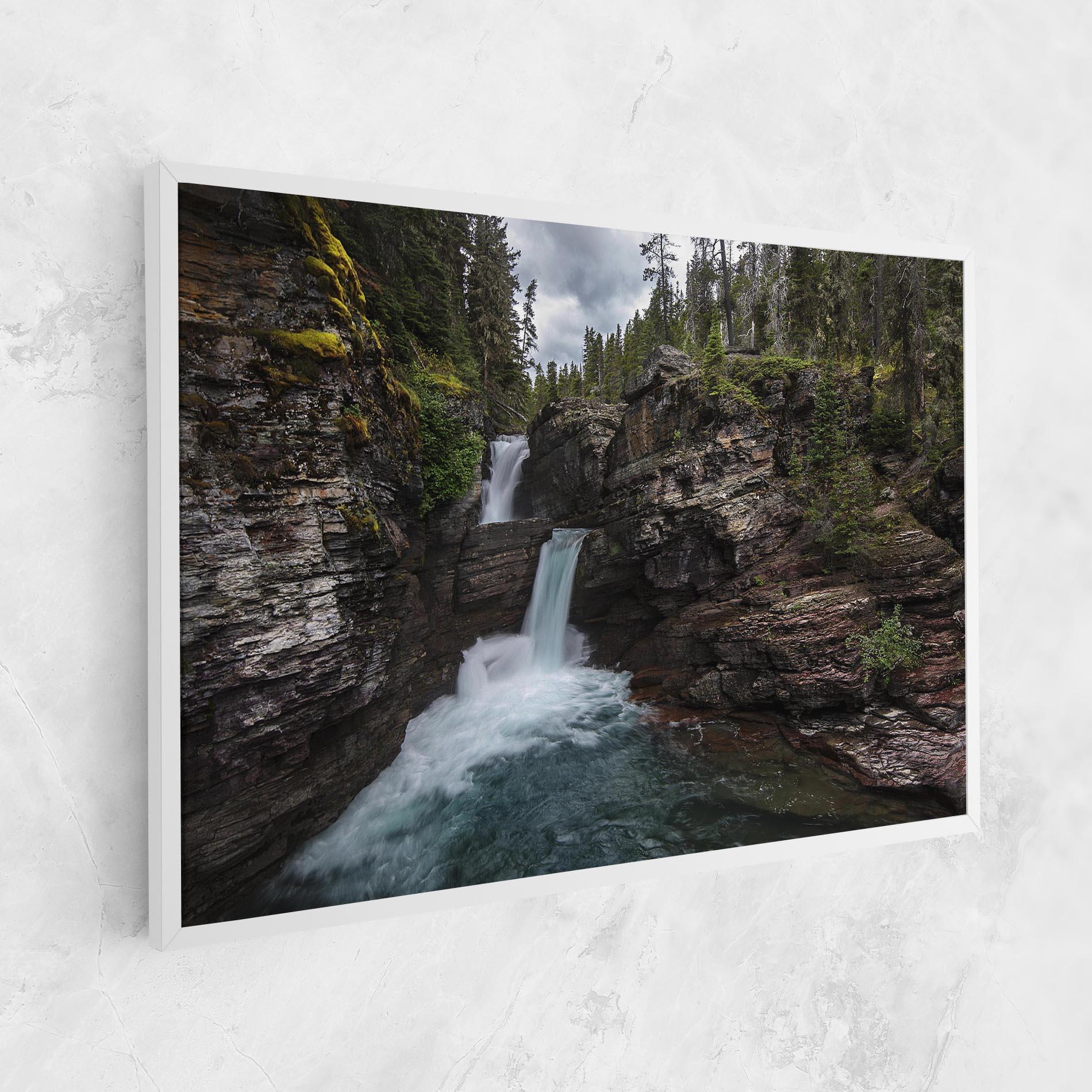 Leinwandbild Majestic Forest Waterfall mockup 1