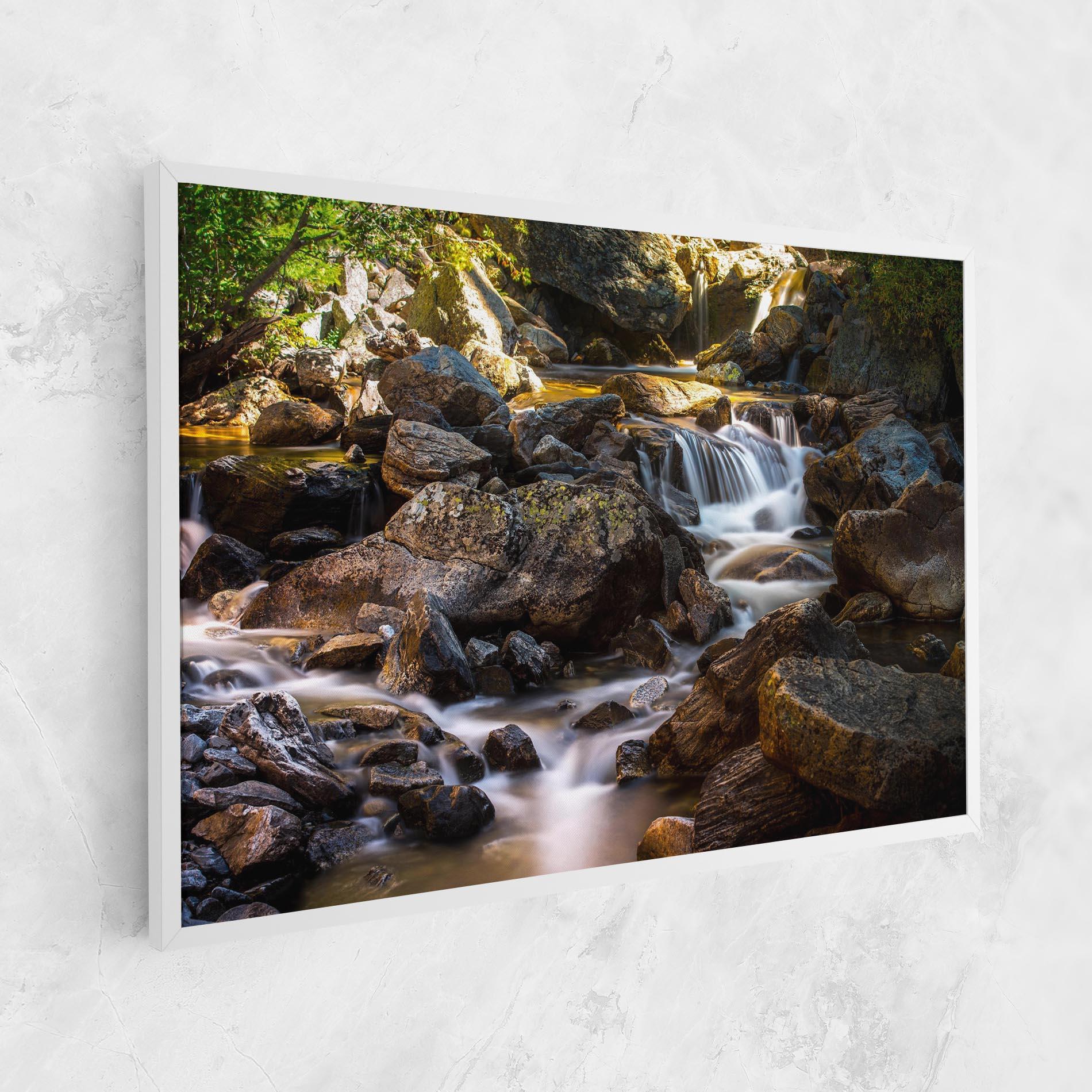 Leinwandbild Nature Rocks Waterfall mockup 1
