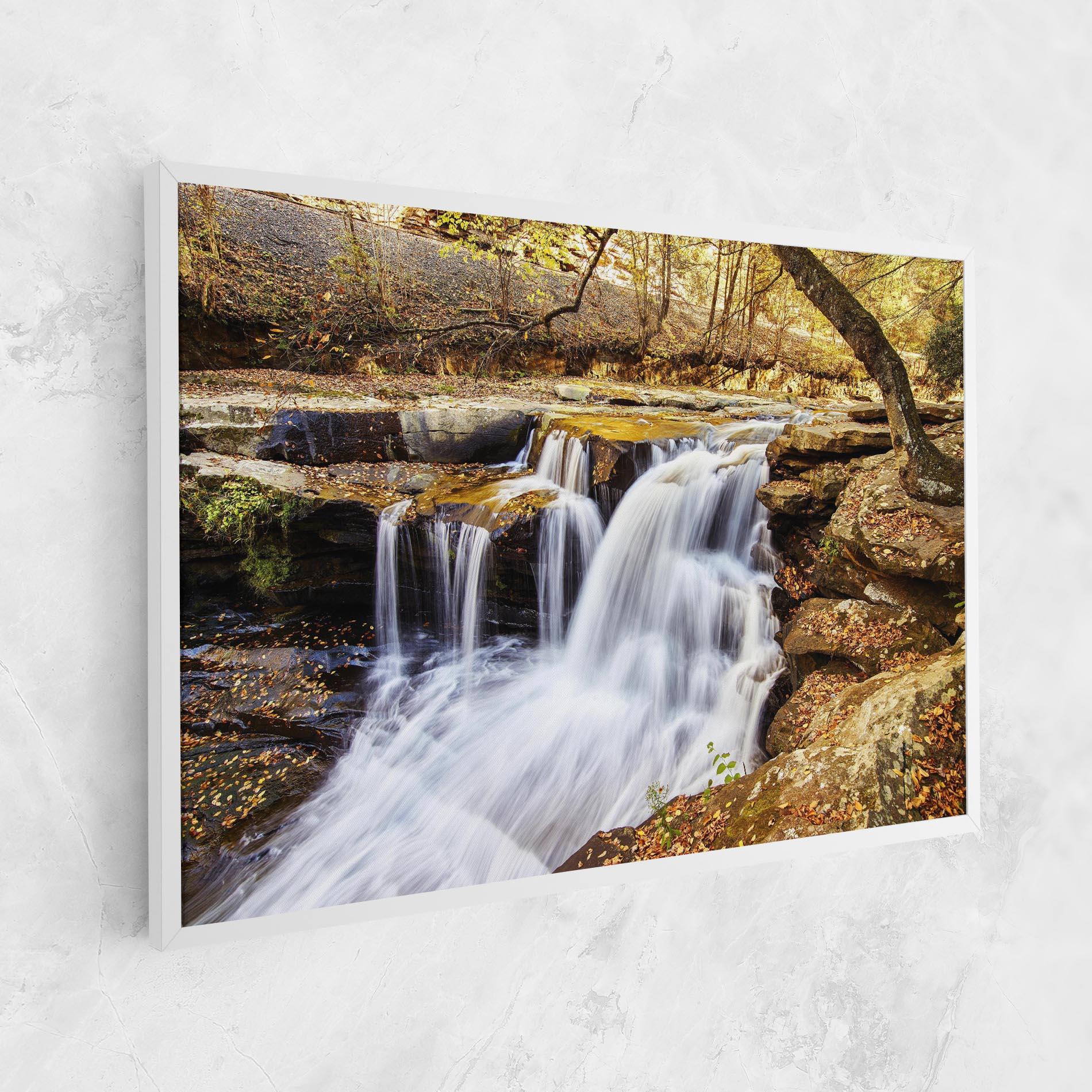Leinwandbild Pretty Autumn Waterfall mockup 1