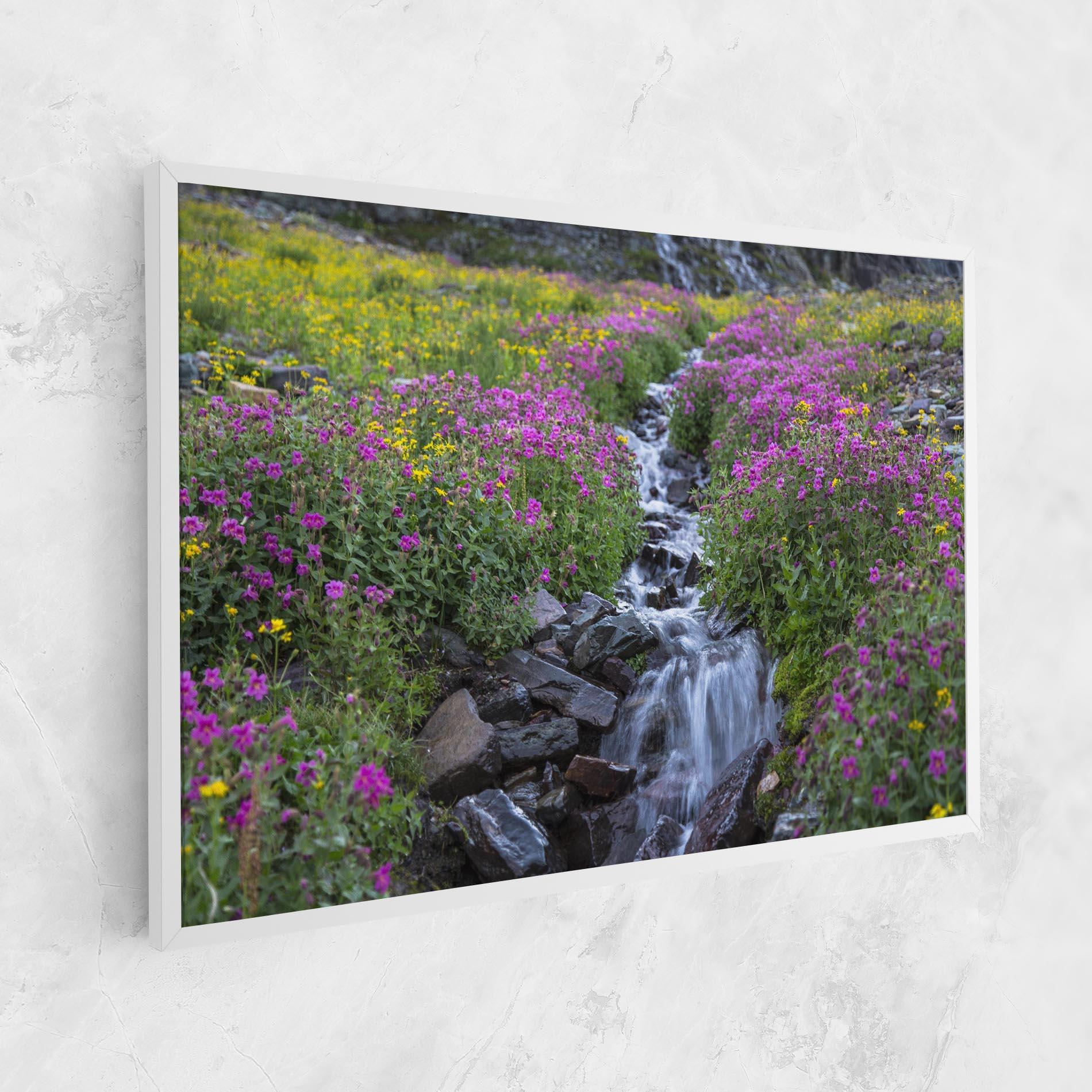 Leinwandbild Purple Field Waterfall mockup 1