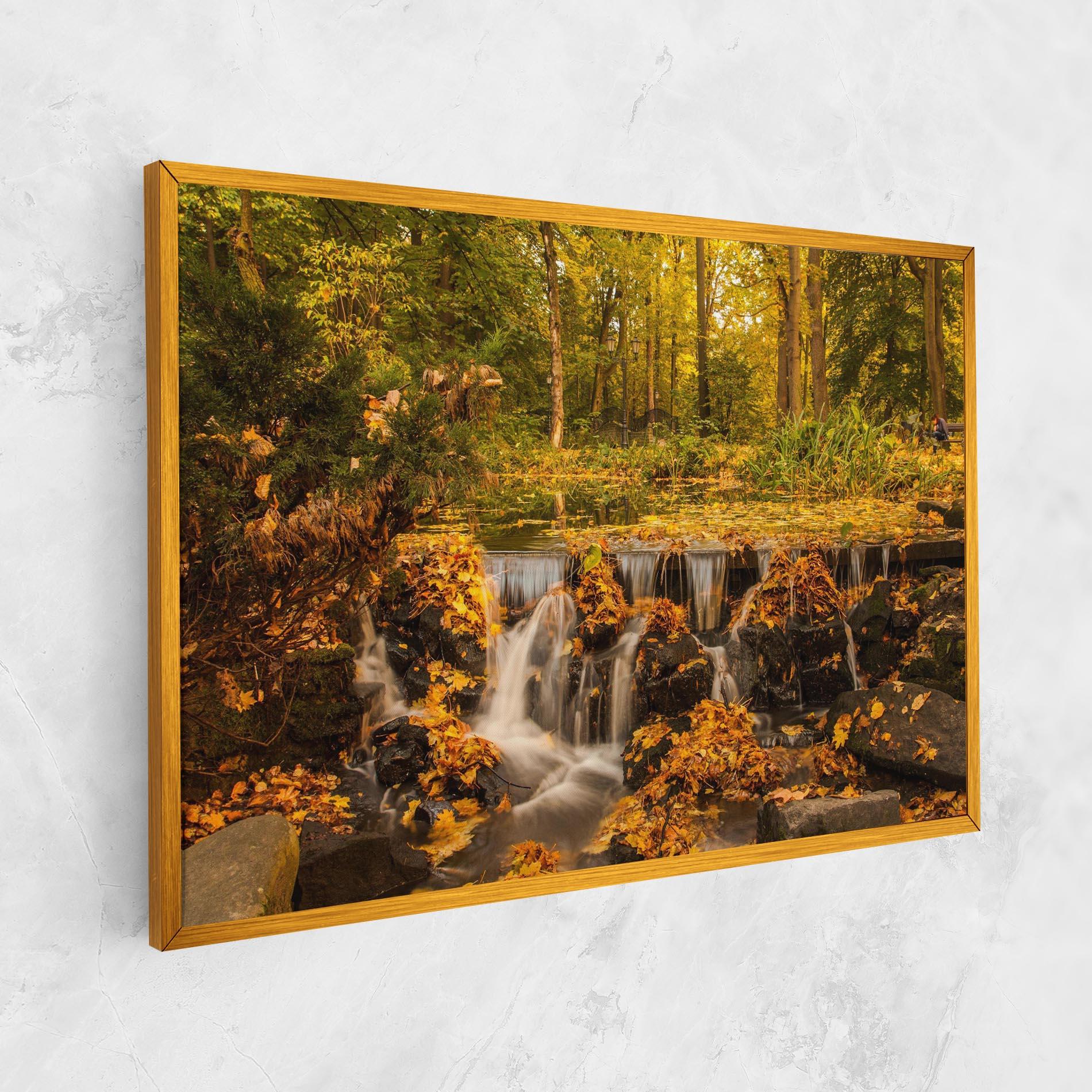 Leinwandbild Autumn Pretty Waterfall mockup 1