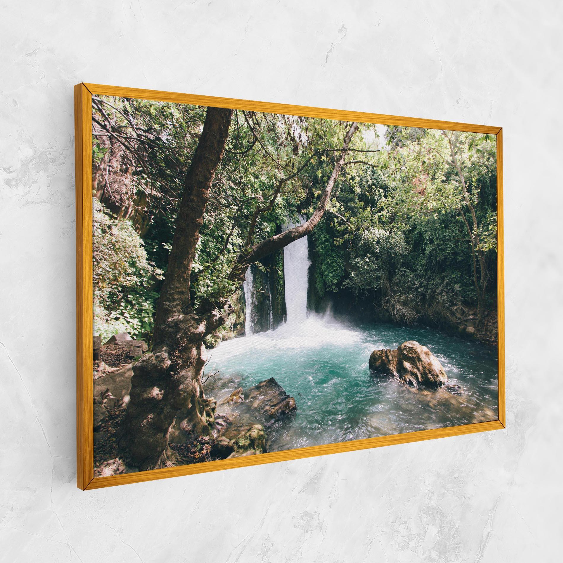 Leinwandbild Beautiful Blue Waterfall mockup 1