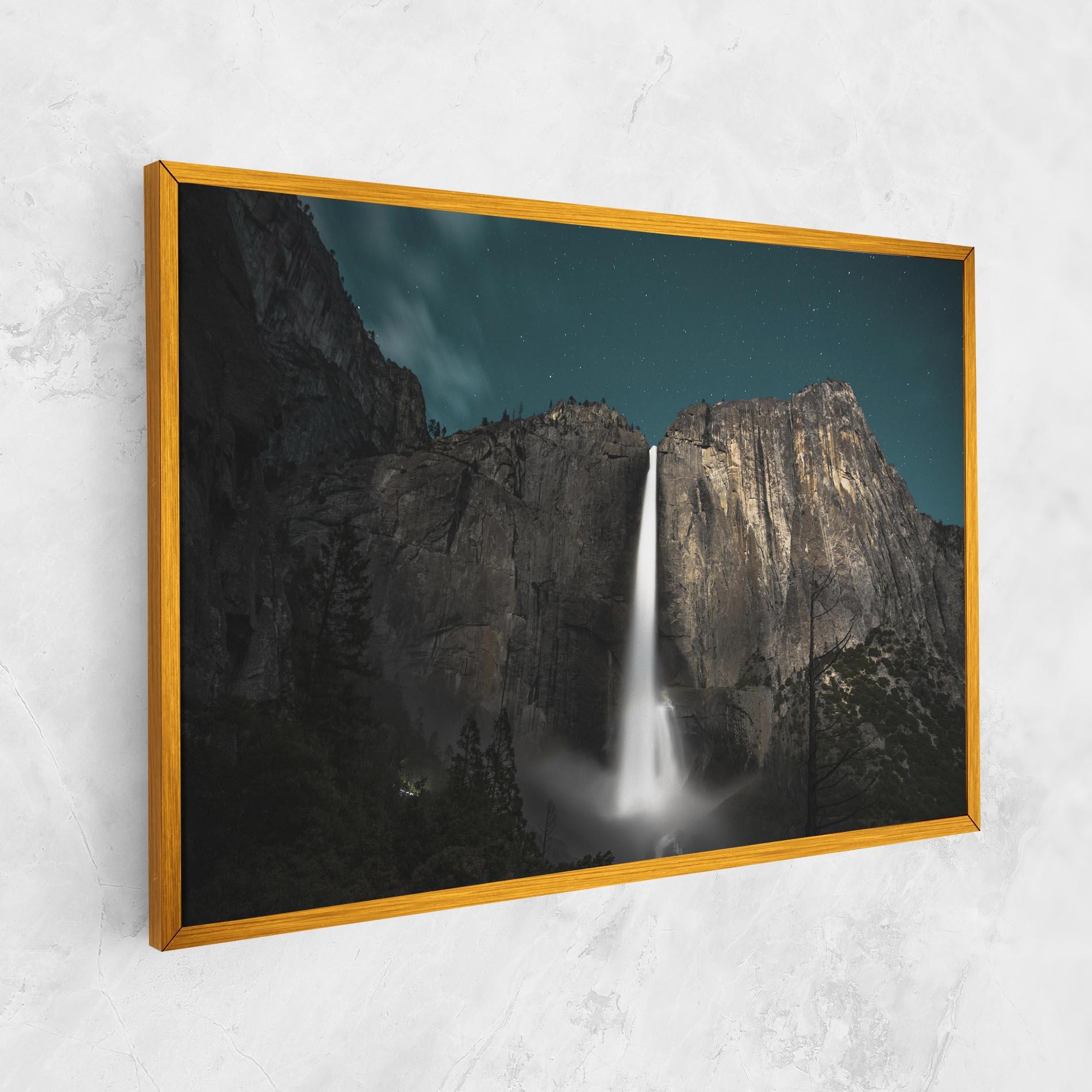 Leinwandbild Dark Blue Sky Waterfall mockup 1