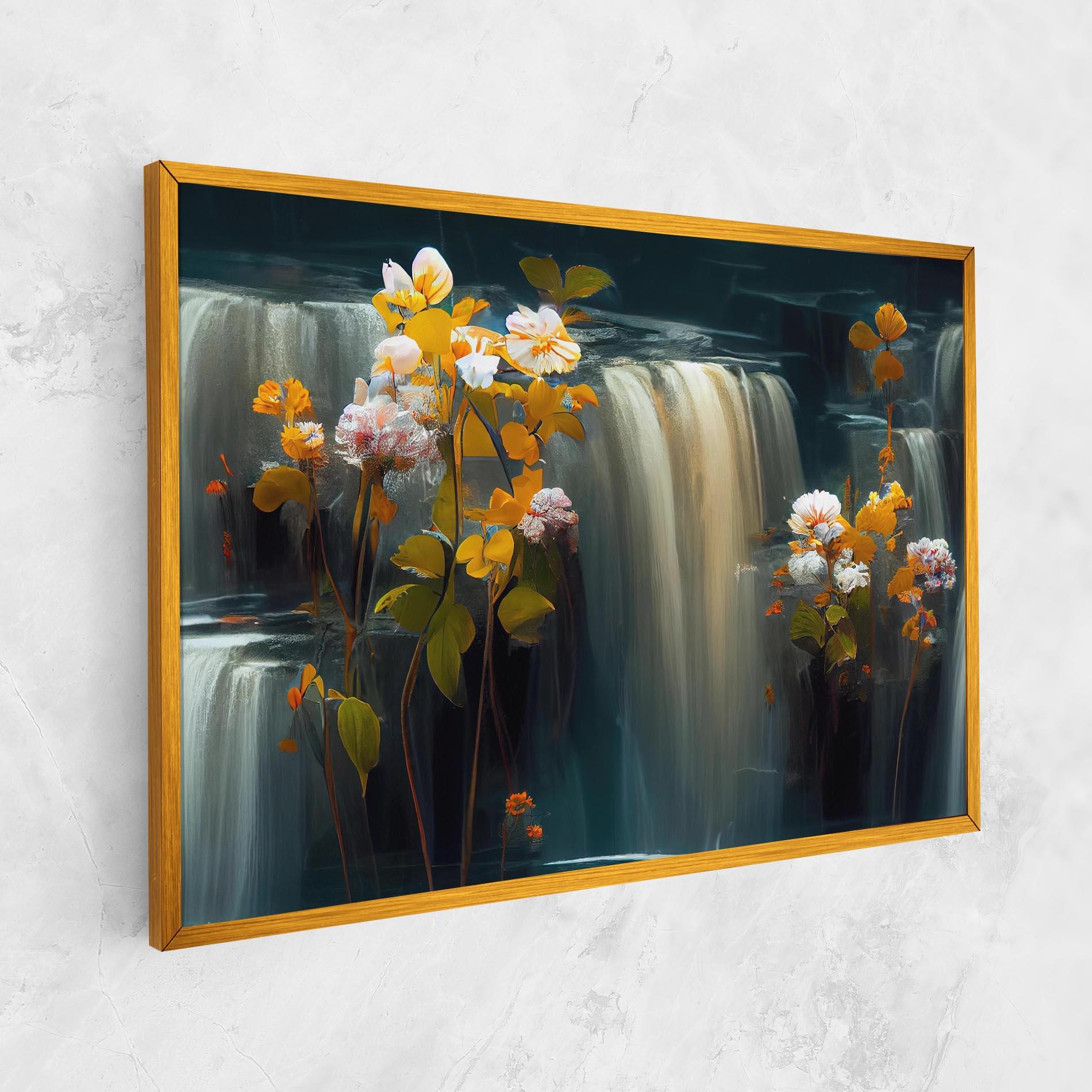 Leinwandbild Flowers Waterfall mockup 1