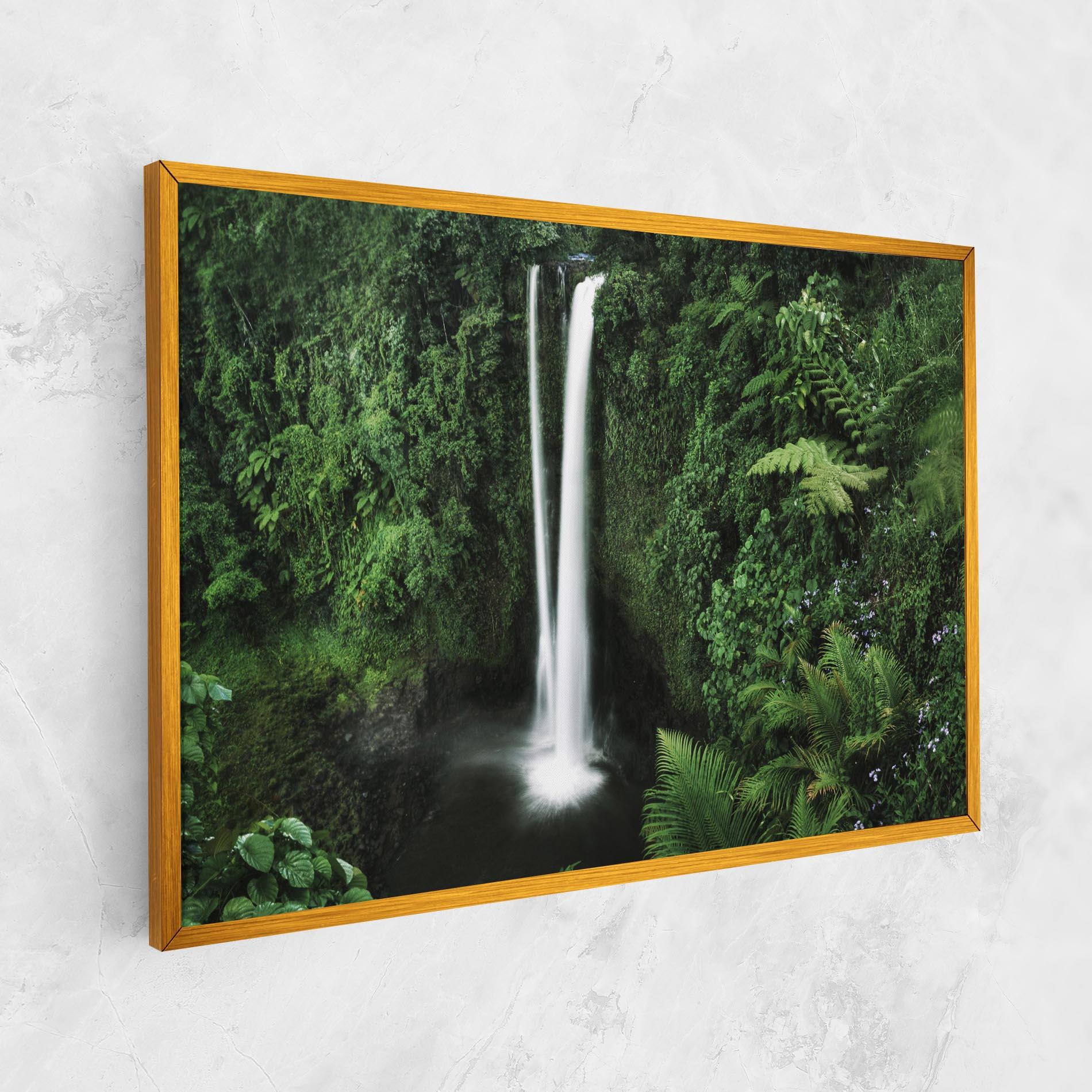 Leinwandbild Green Nature Waterfall mockup 1