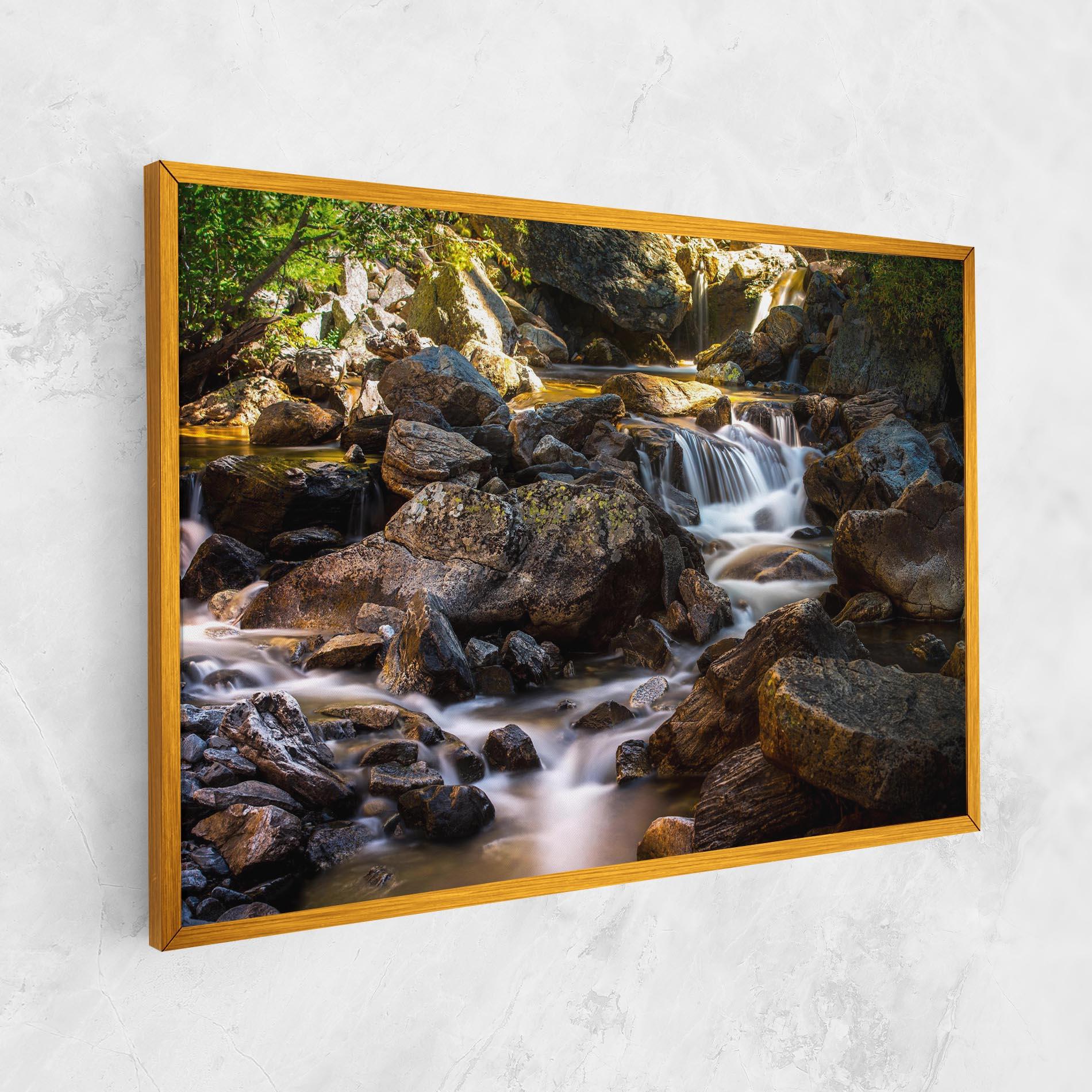 Leinwandbild Nature Rocks Waterfall mockup 1