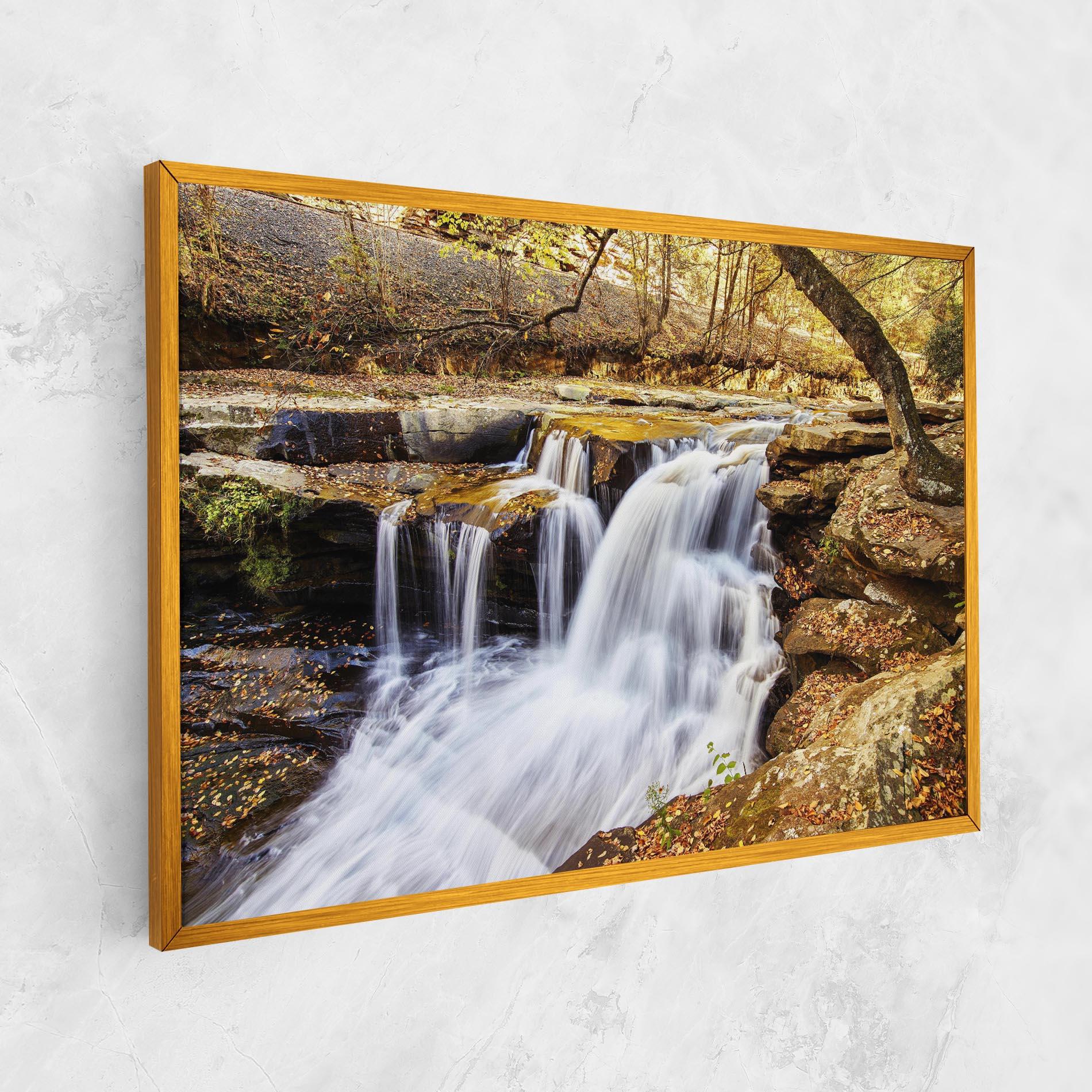 Leinwandbild Pretty Autumn Waterfall mockup 1