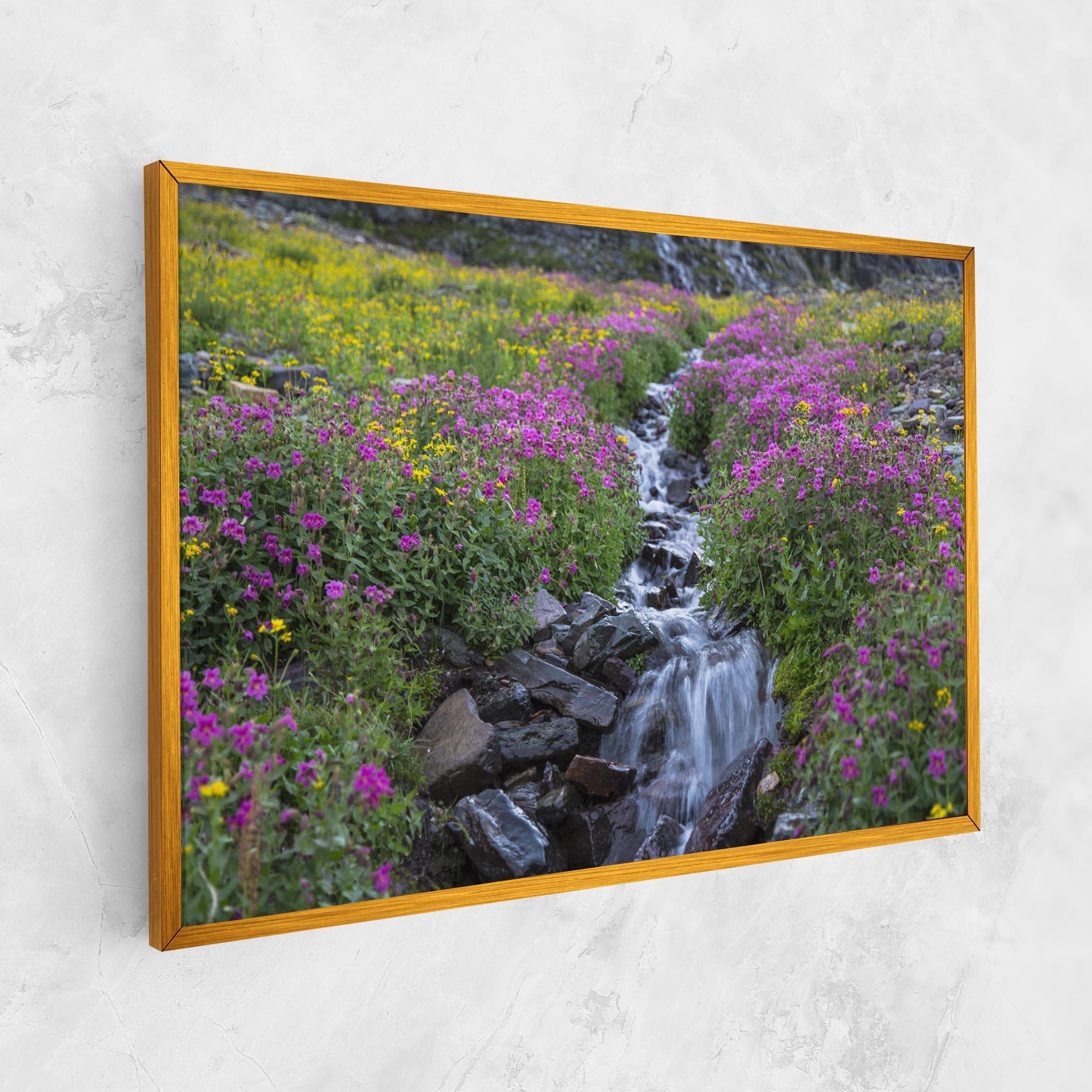 Leinwandbild Purple Field Waterfall mockup 1