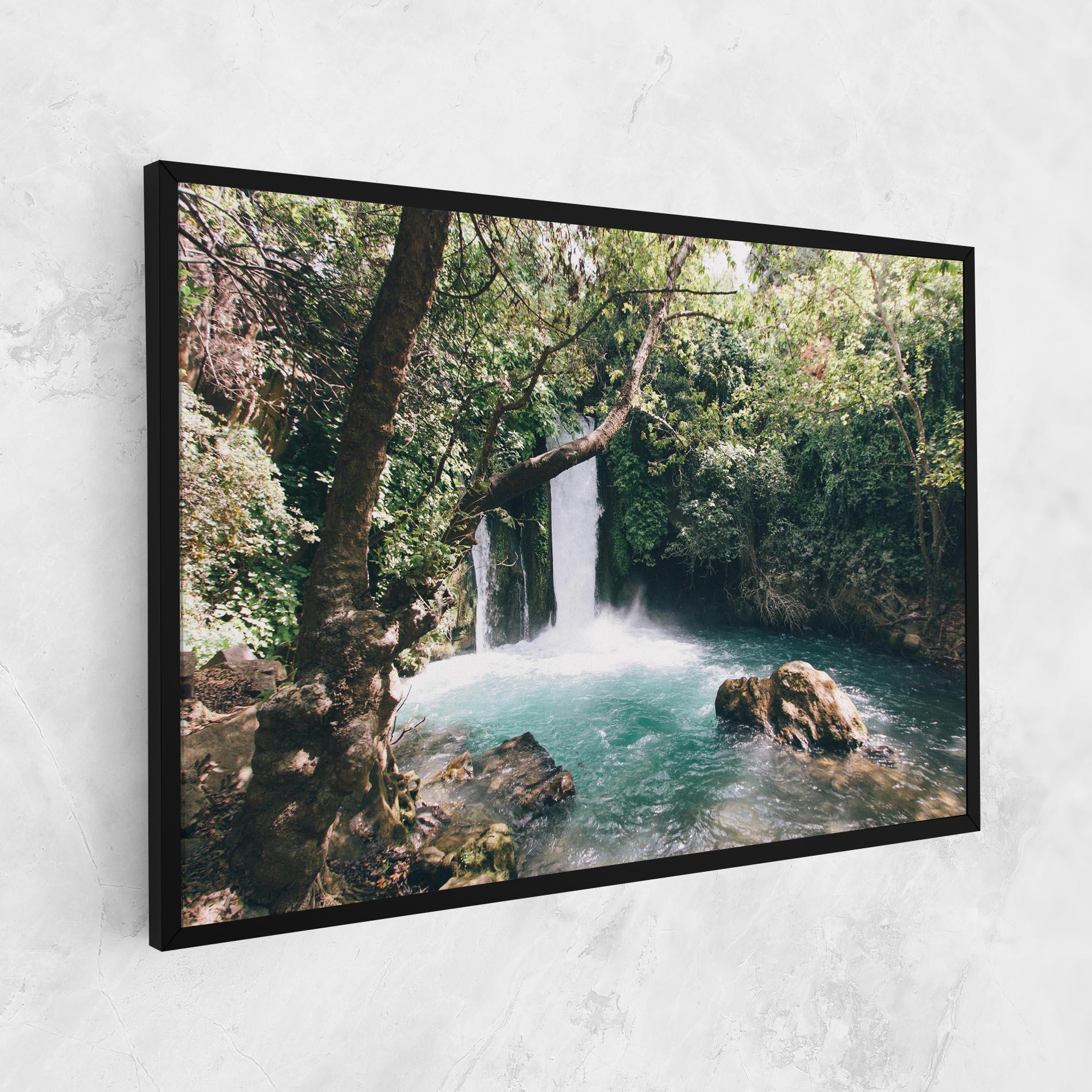 Leinwandbild Beautiful Blue Waterfall mockup 1