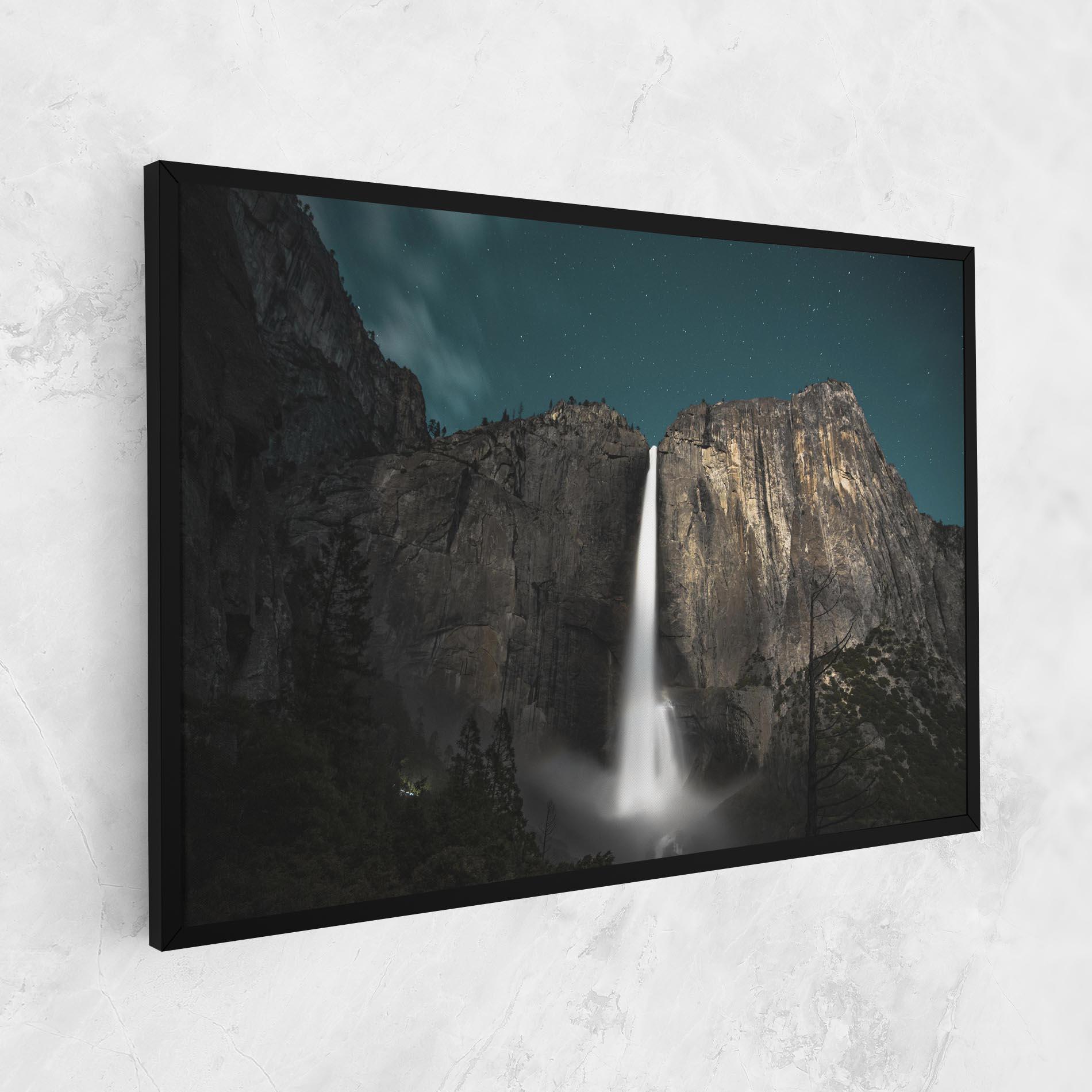 Leinwandbild Dark Blue Sky Waterfall mockup 1