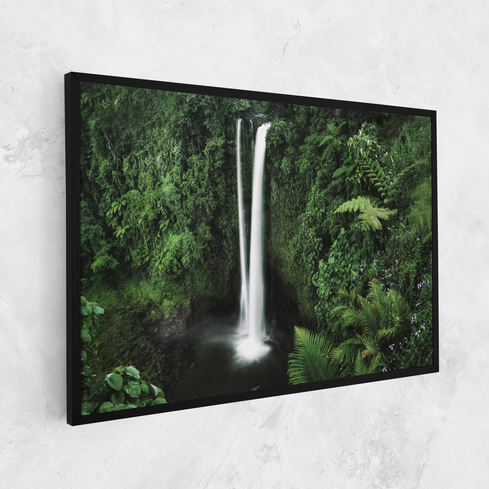 Leinwandbild Green Nature Waterfall mockup 1