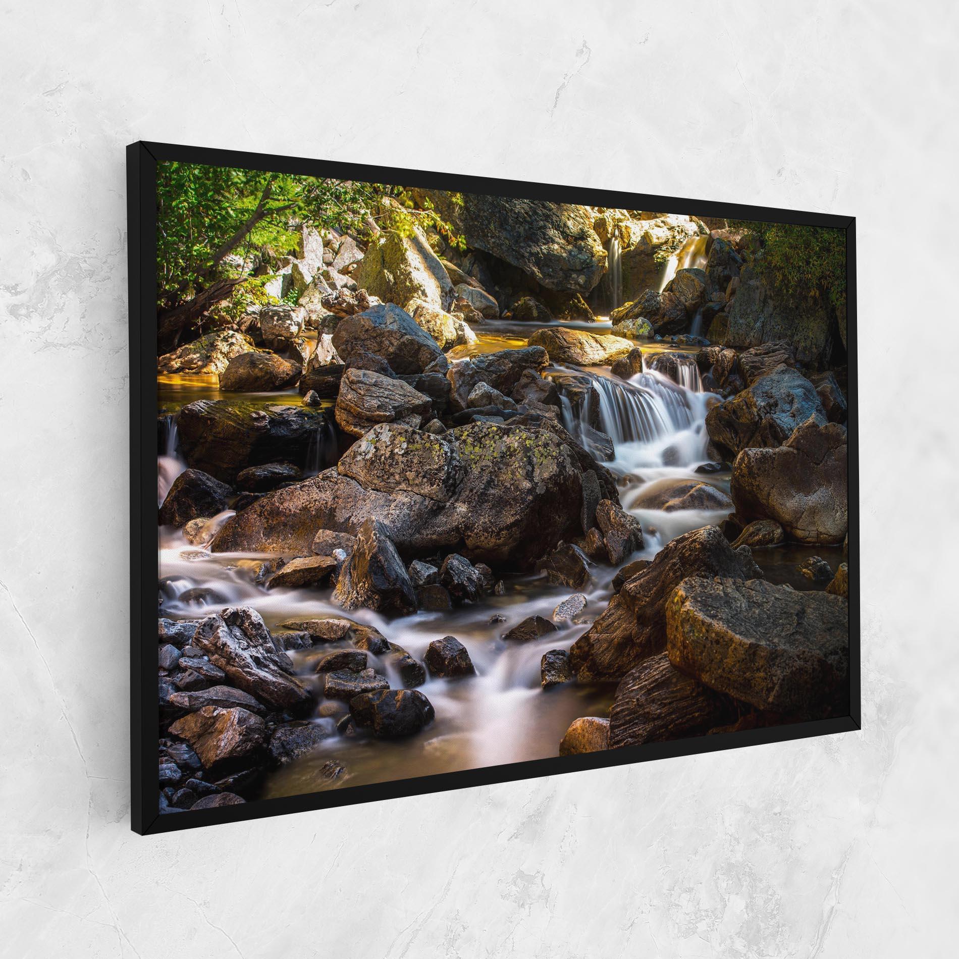 Leinwandbild Nature Rocks Waterfall mockup 1