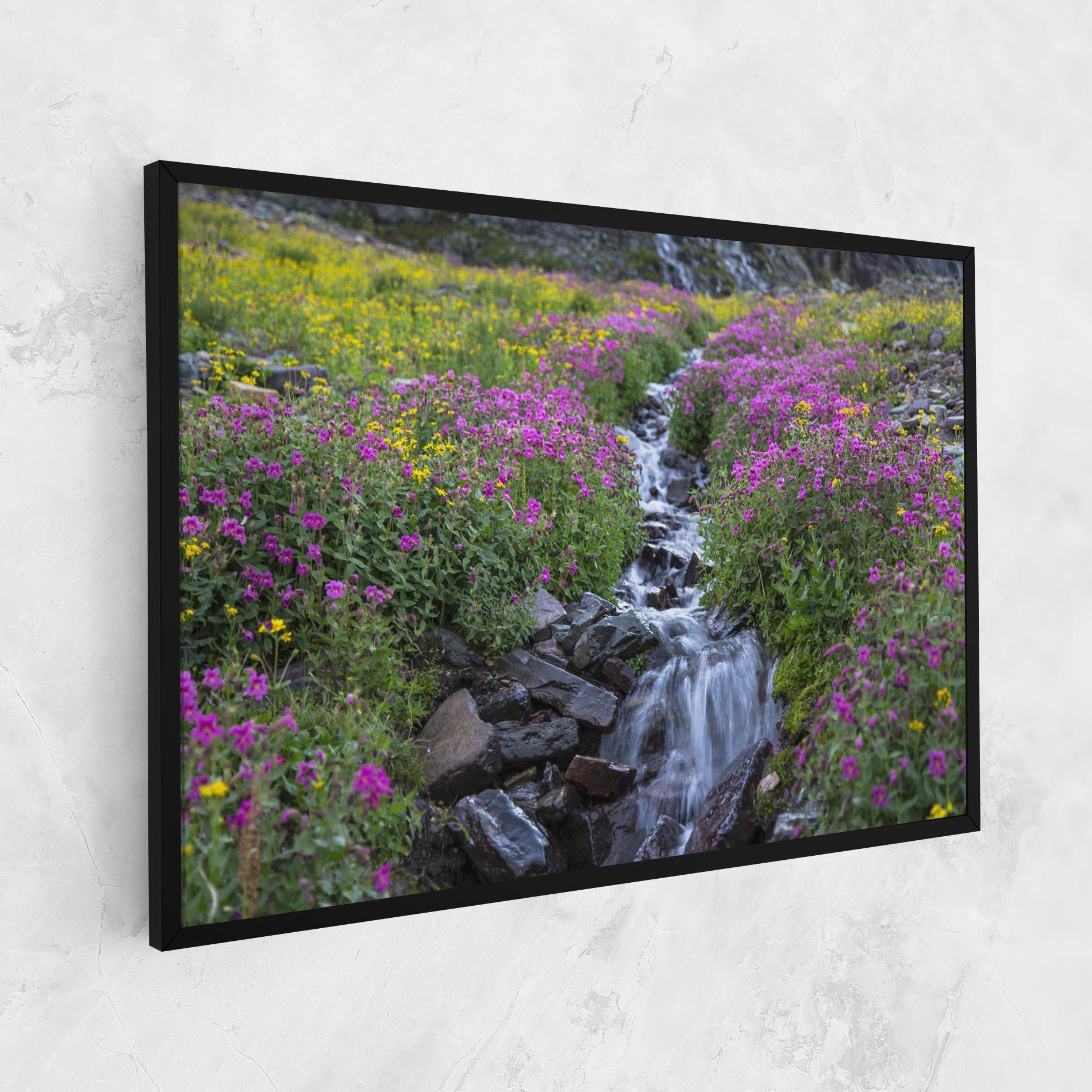 Leinwandbild Purple Field Waterfall mockup 1