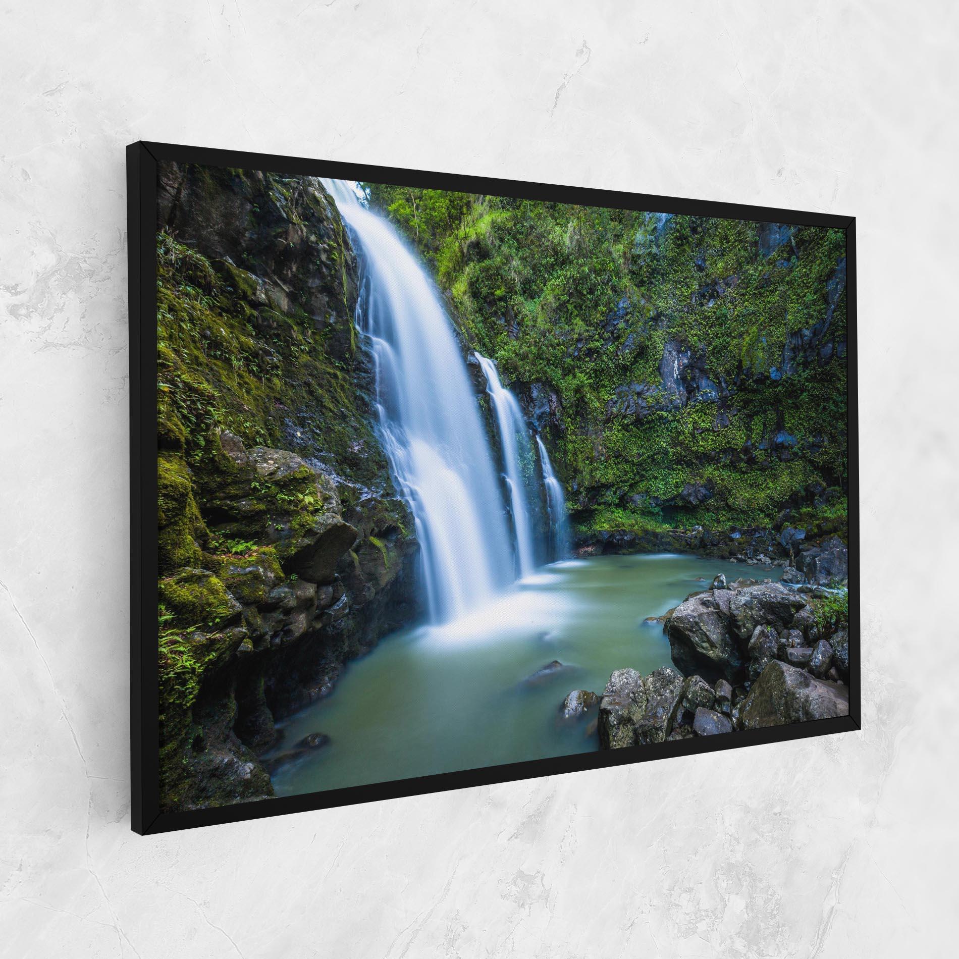 Leinwandbild Swimming In Waterfall mockup 1