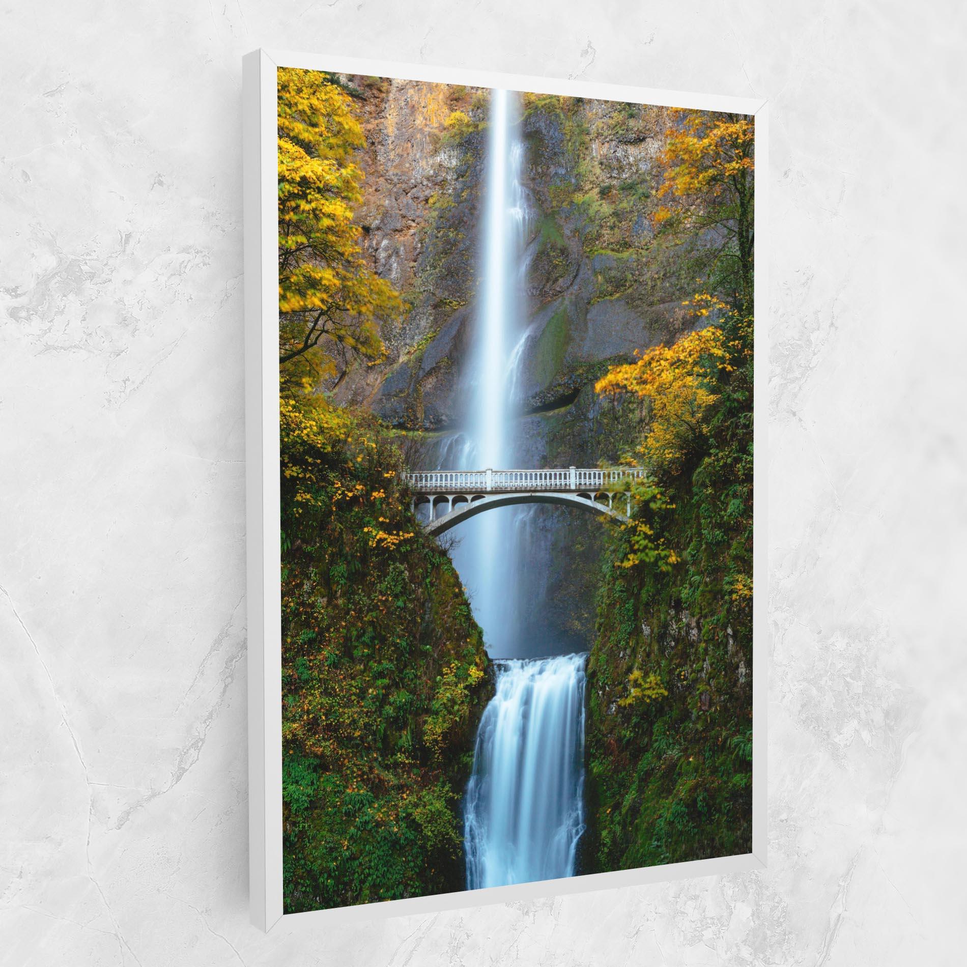 Leinwandbild Yellow Leaves Bridge mockup 1