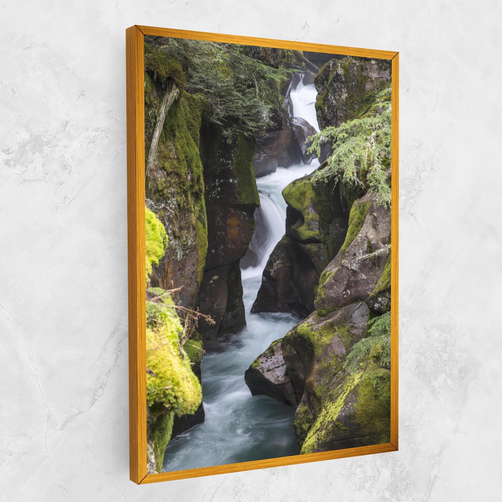 Leinwandbild Water Falling Forest mockup 1