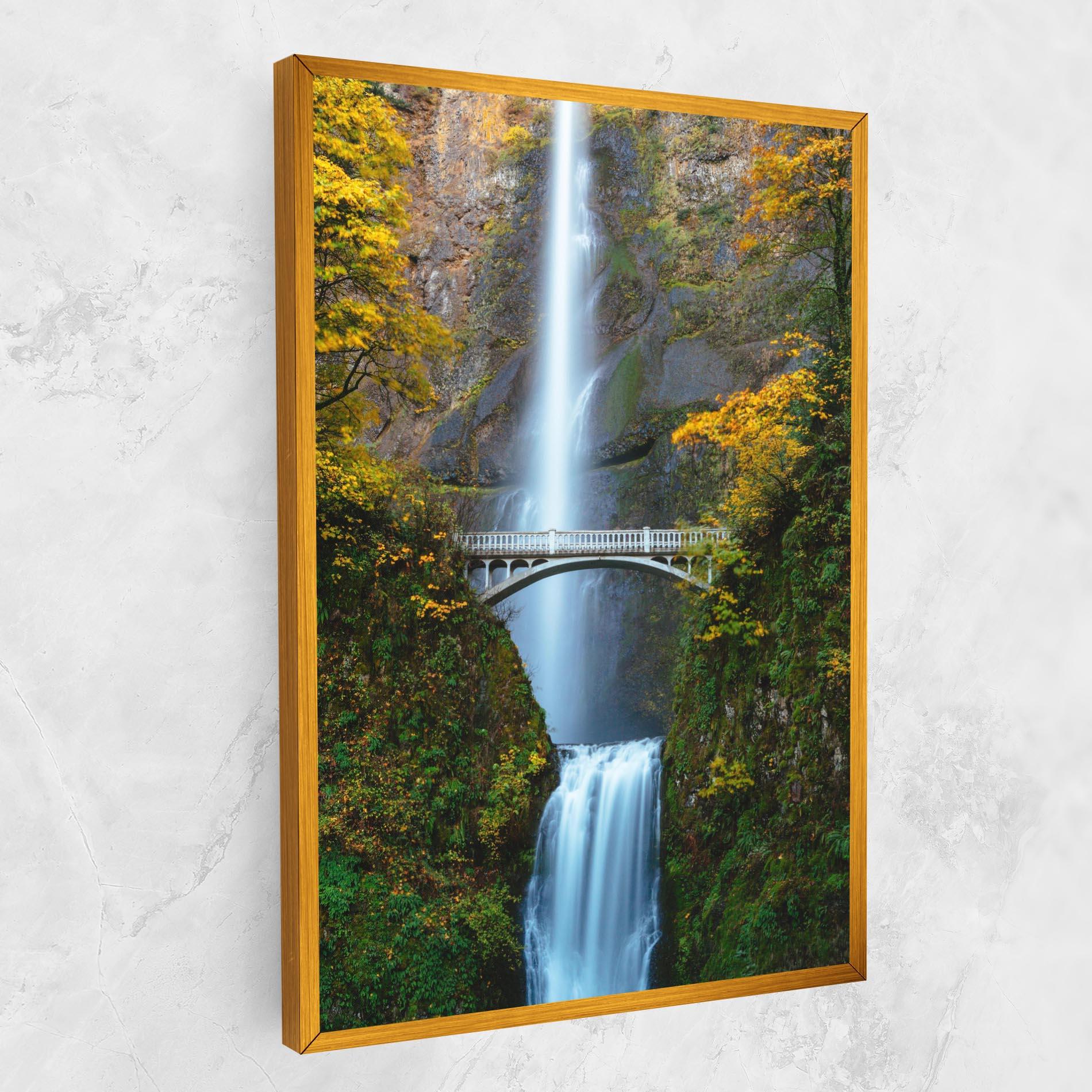 Leinwandbild Yellow Leaves Bridge mockup 1