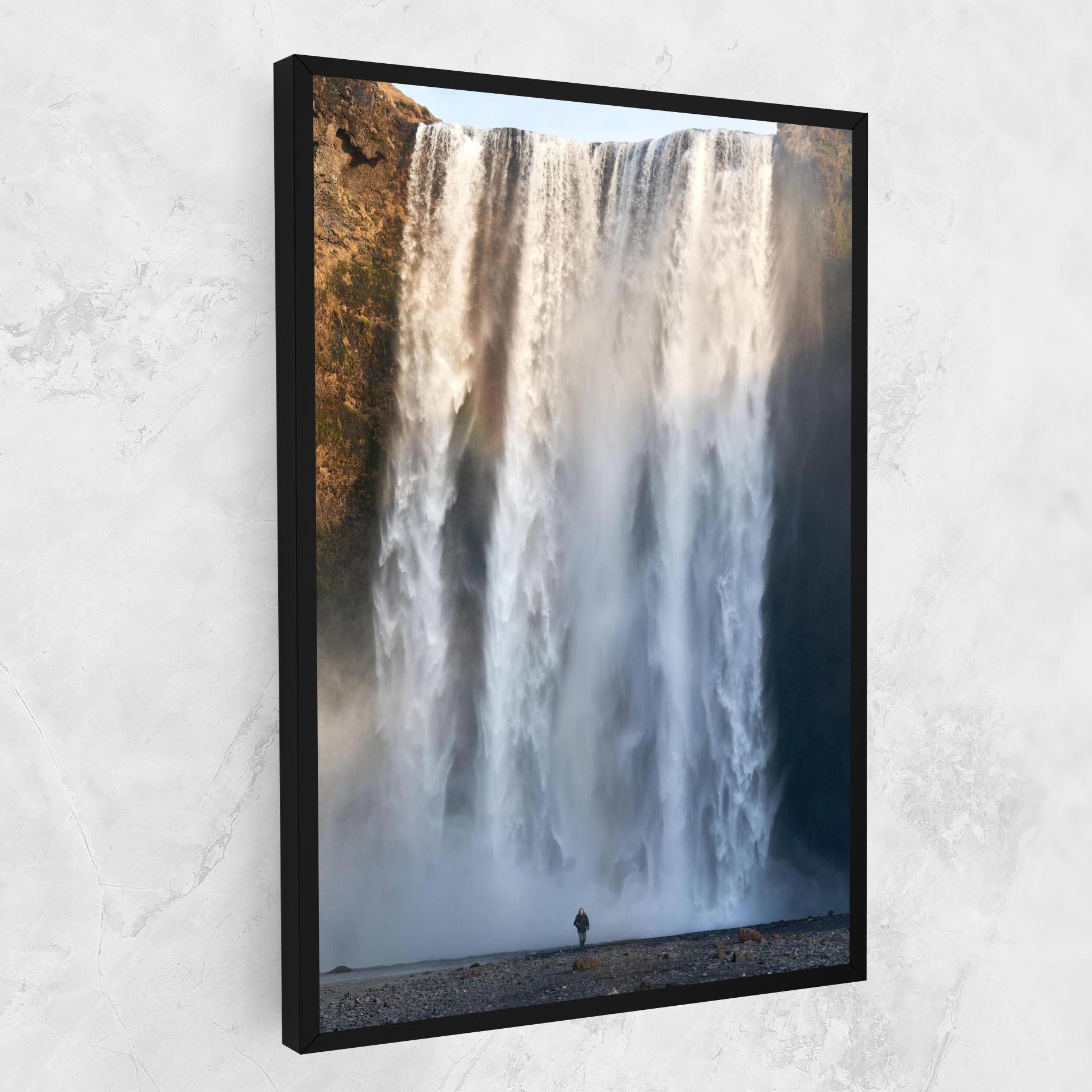 Leinwandbild Small Man Waterfall mockup 1