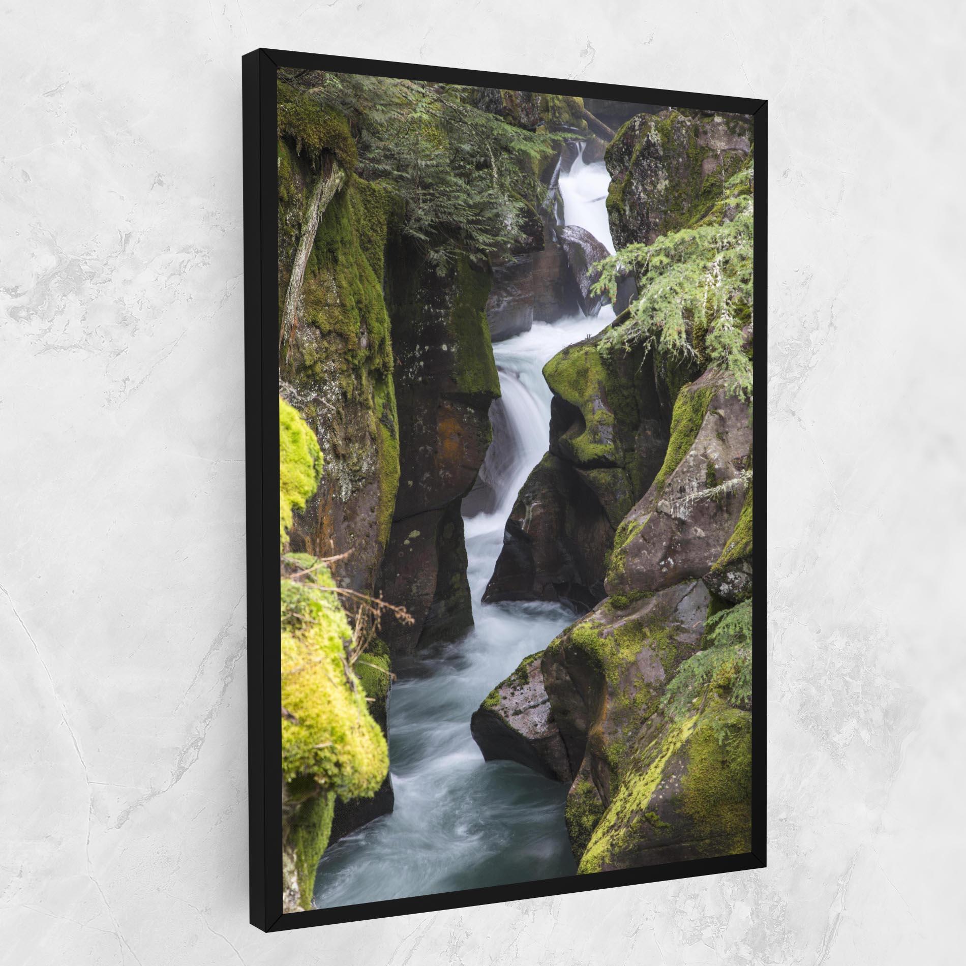 Leinwandbild Water Falling Forest mockup 1