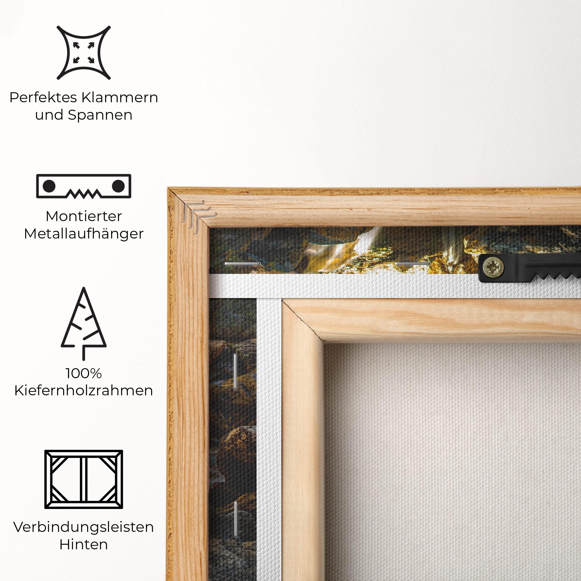 Leinwandbild Nature Rocks Waterfall mockup 5