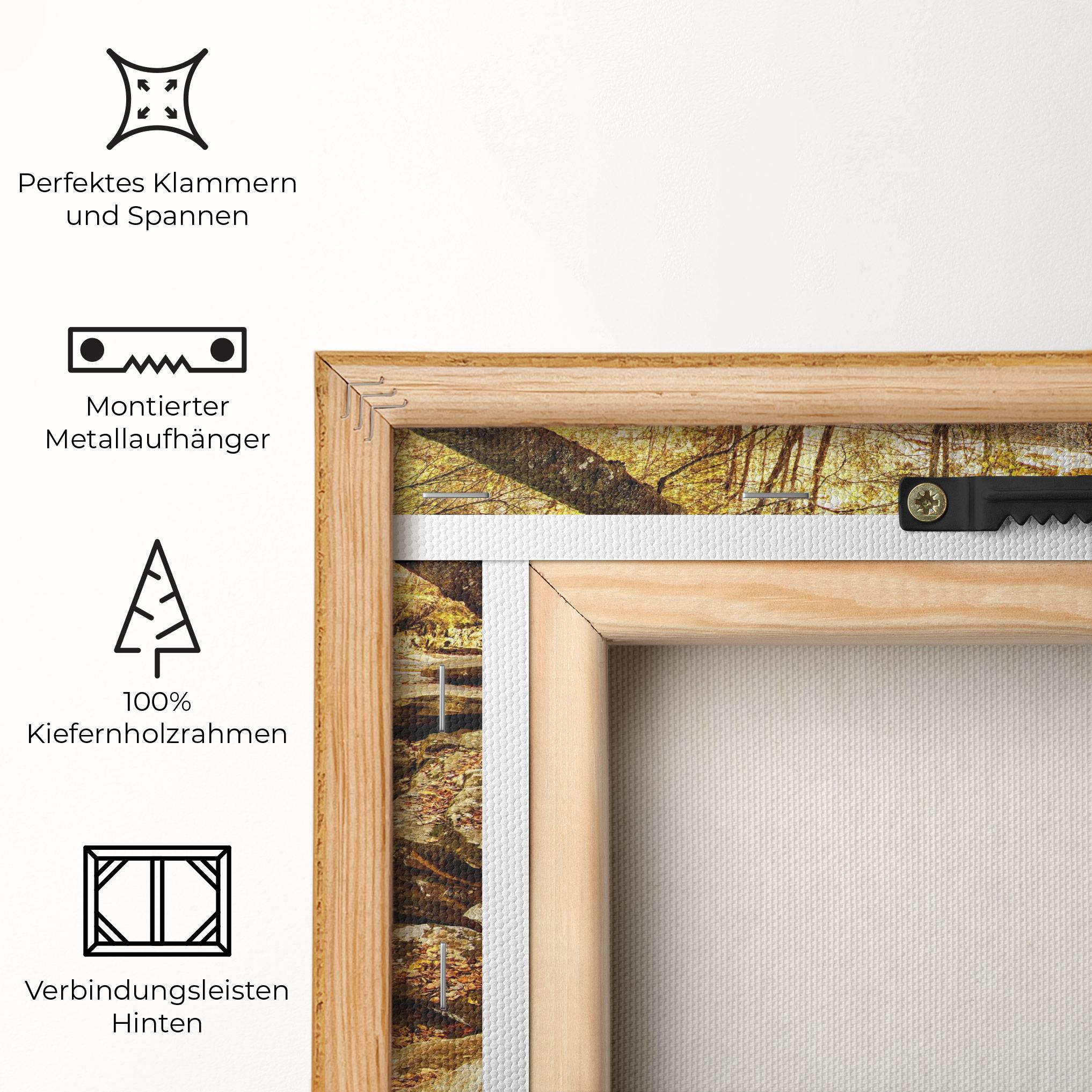 Leinwandbild Pretty Autumn Waterfall mockup 5